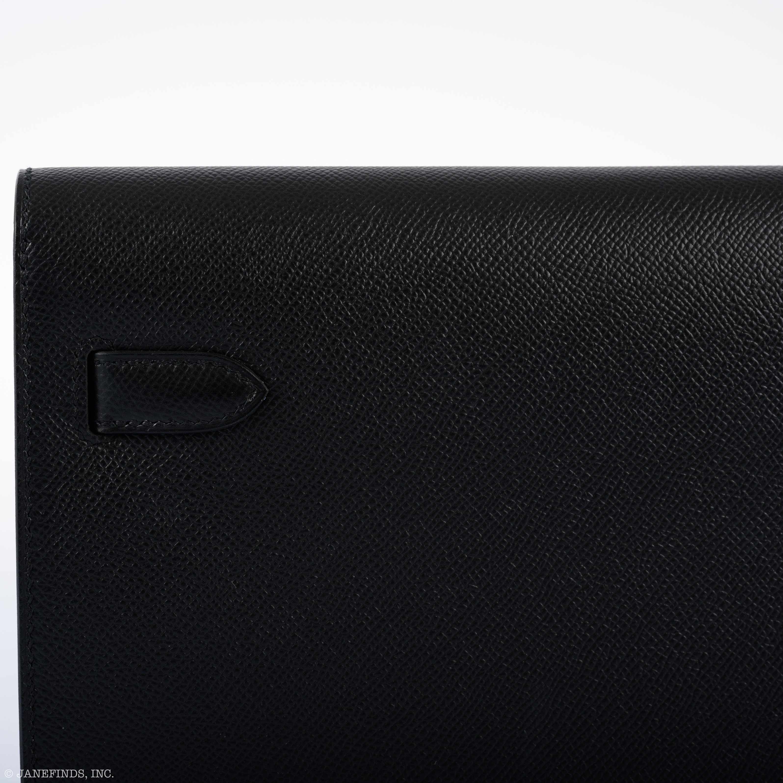 Hermès Kelly Depeches Pochette 25 Black Epsom Gold Hardware