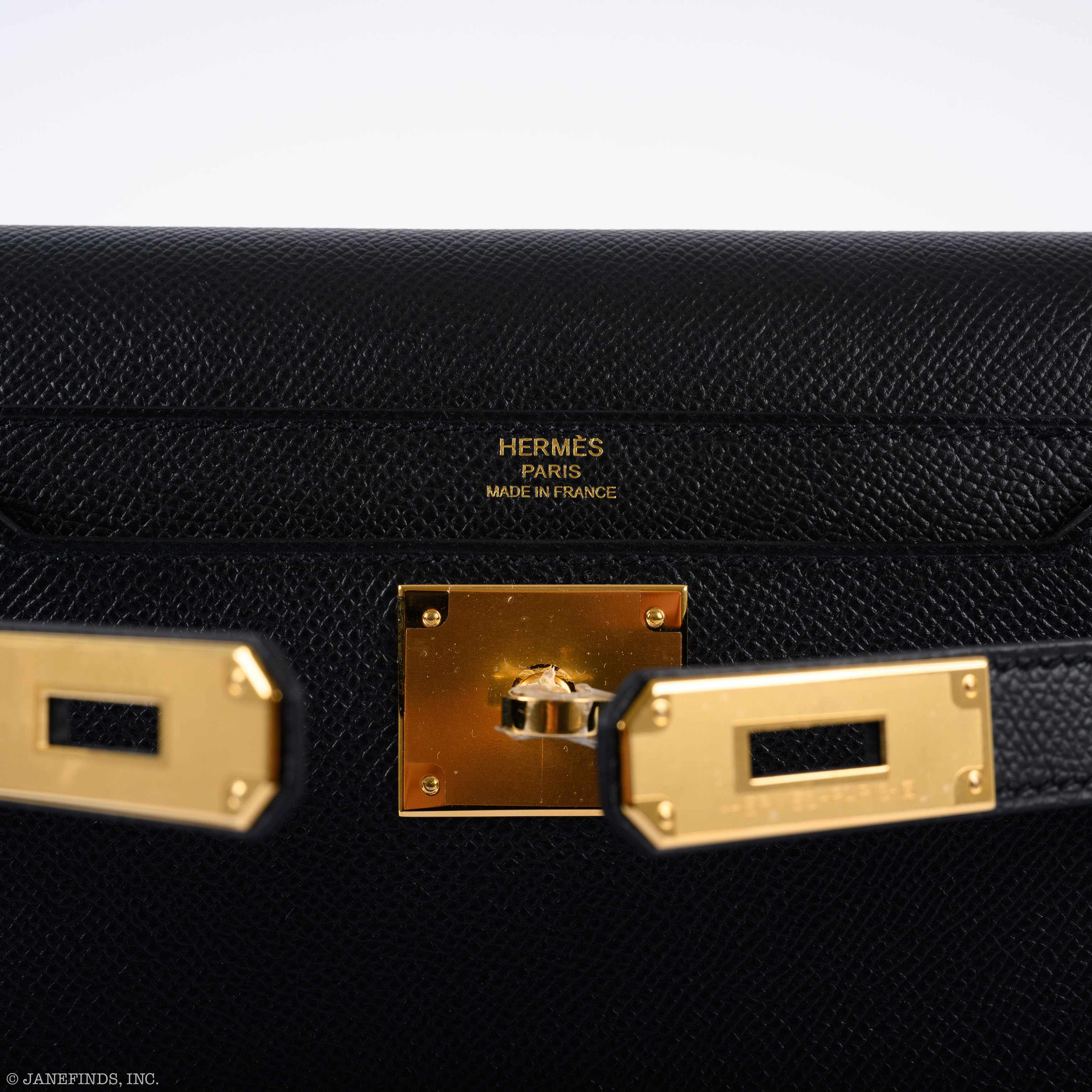 Hermès Kelly Depeches Pochette 25 Black Epsom Gold Hardware