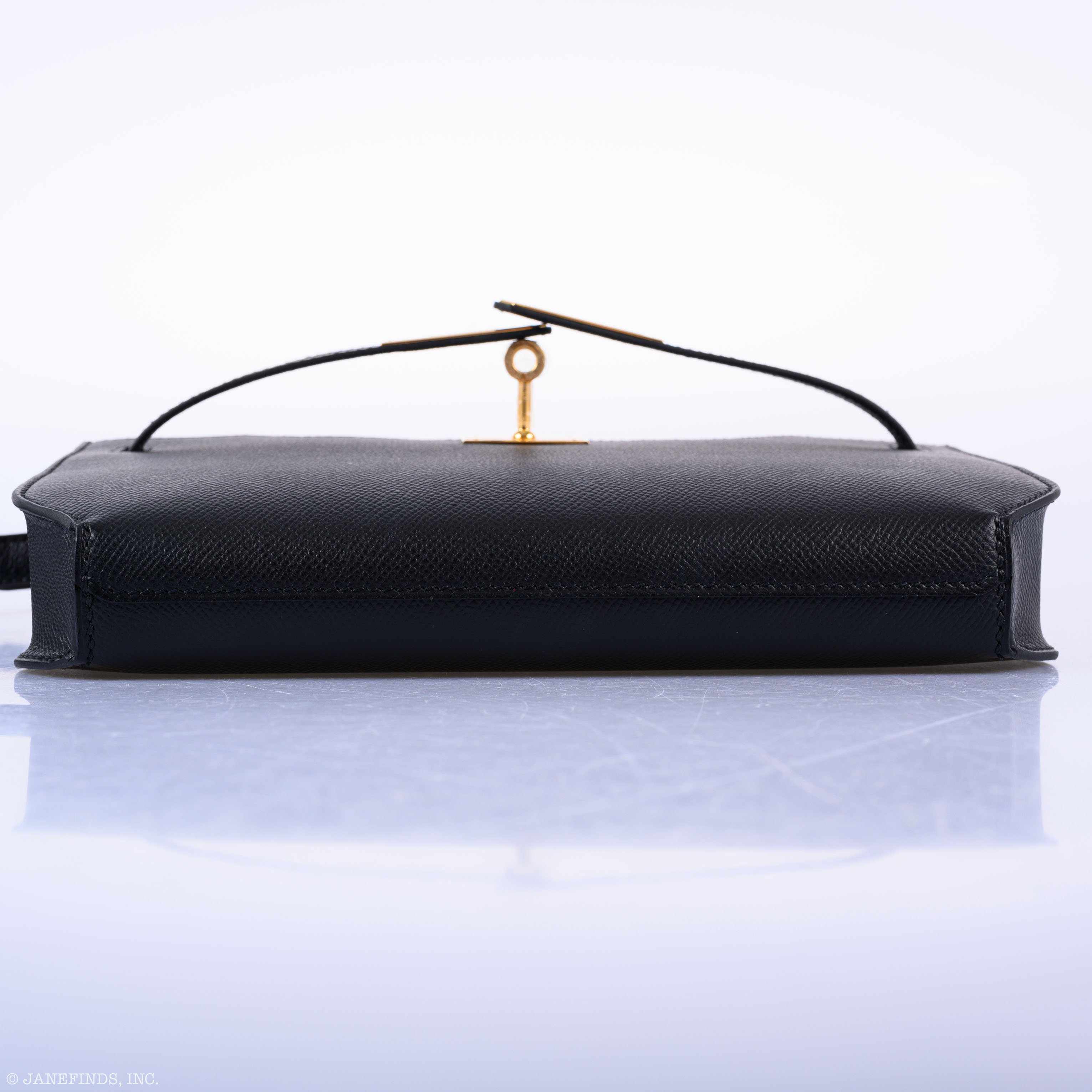 Hermès Kelly Depeches Pochette 25 Black Epsom Gold Hardware