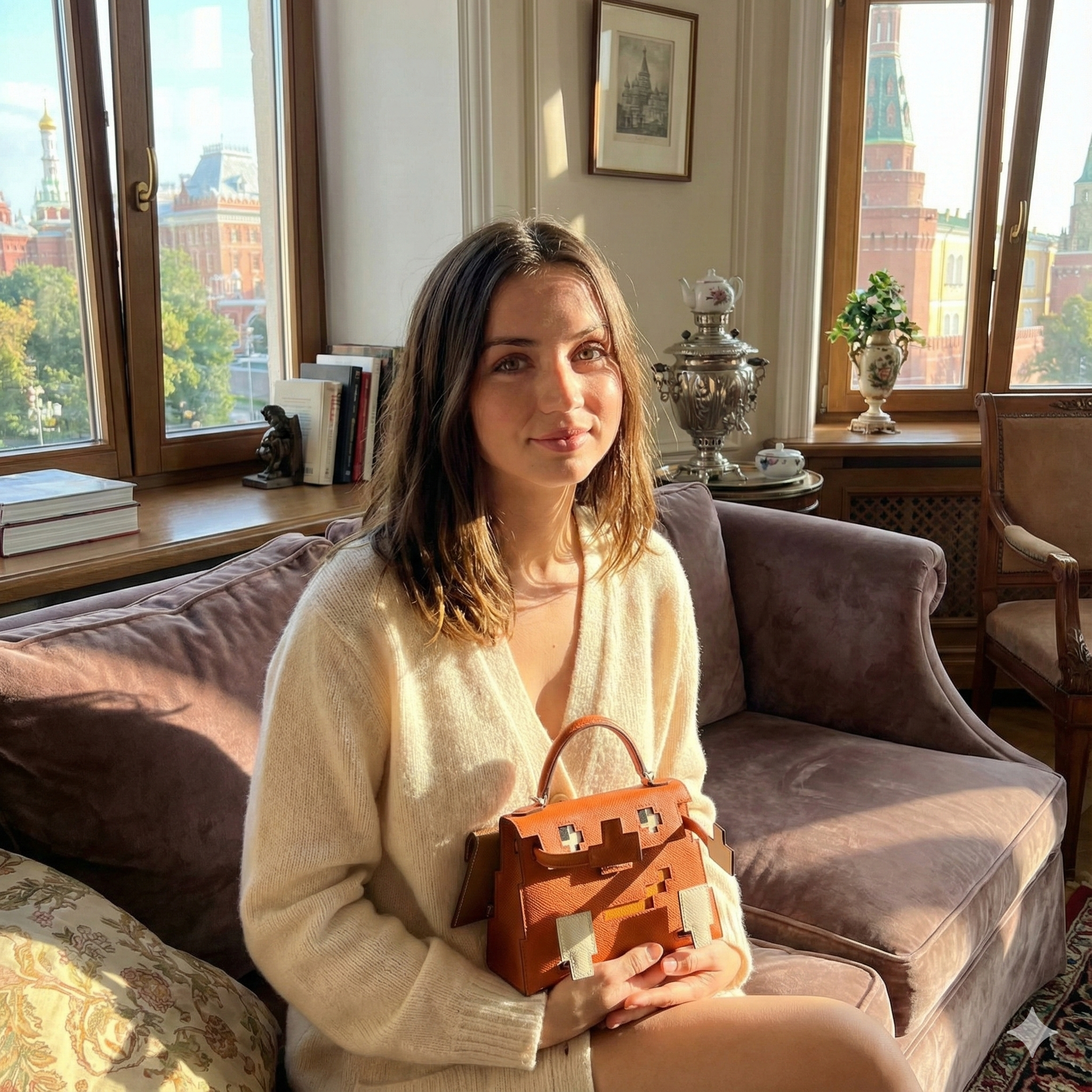 Hermès Kelly Doll "Picto" Quelle Idole Terre Battue, Nata, Abricot & Gold Epsom Palladium Hardware