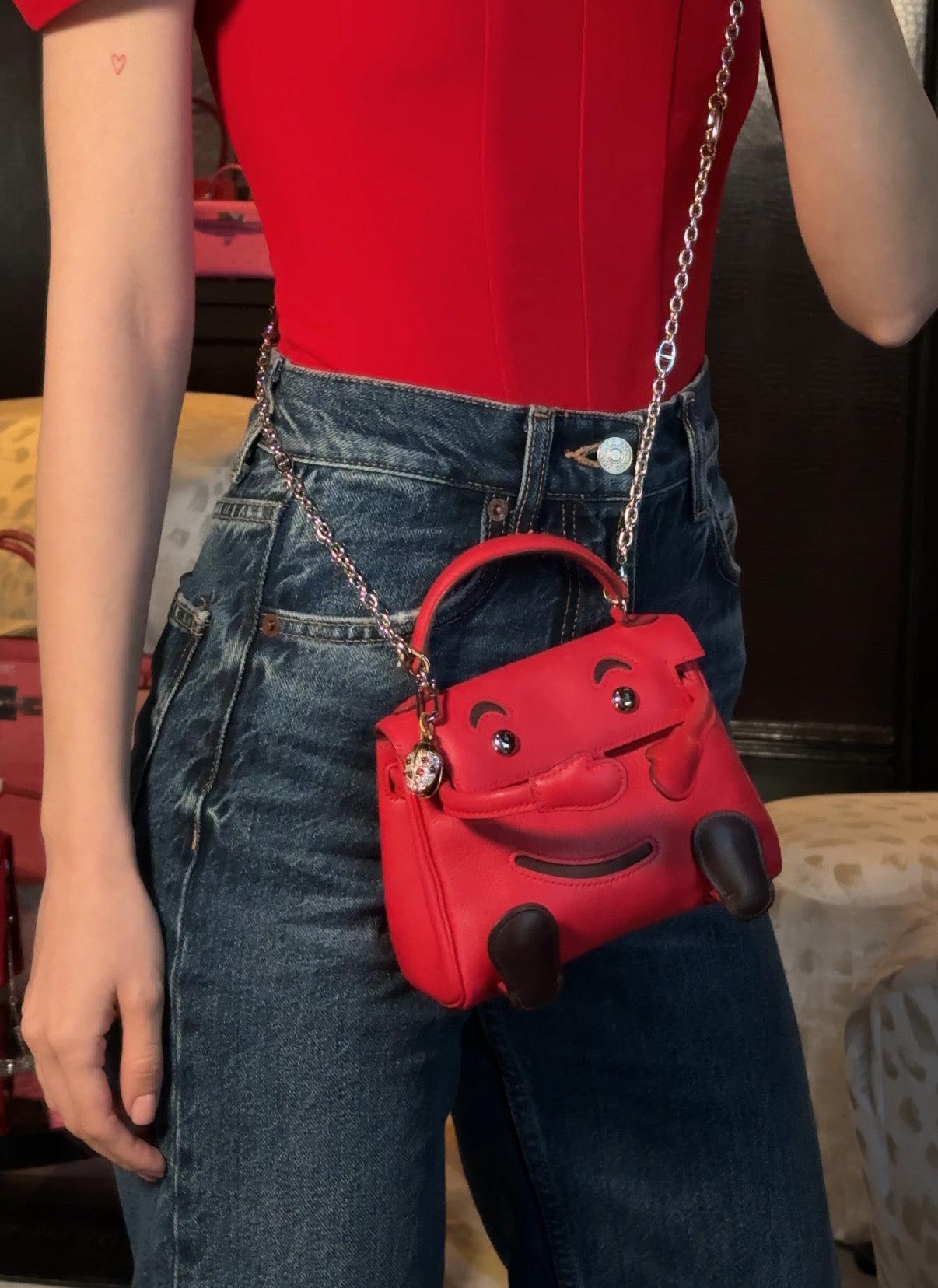Hermès Kelly Doll Quelle Idole Rouge Vif Gulliver Leather Palladium Hardware