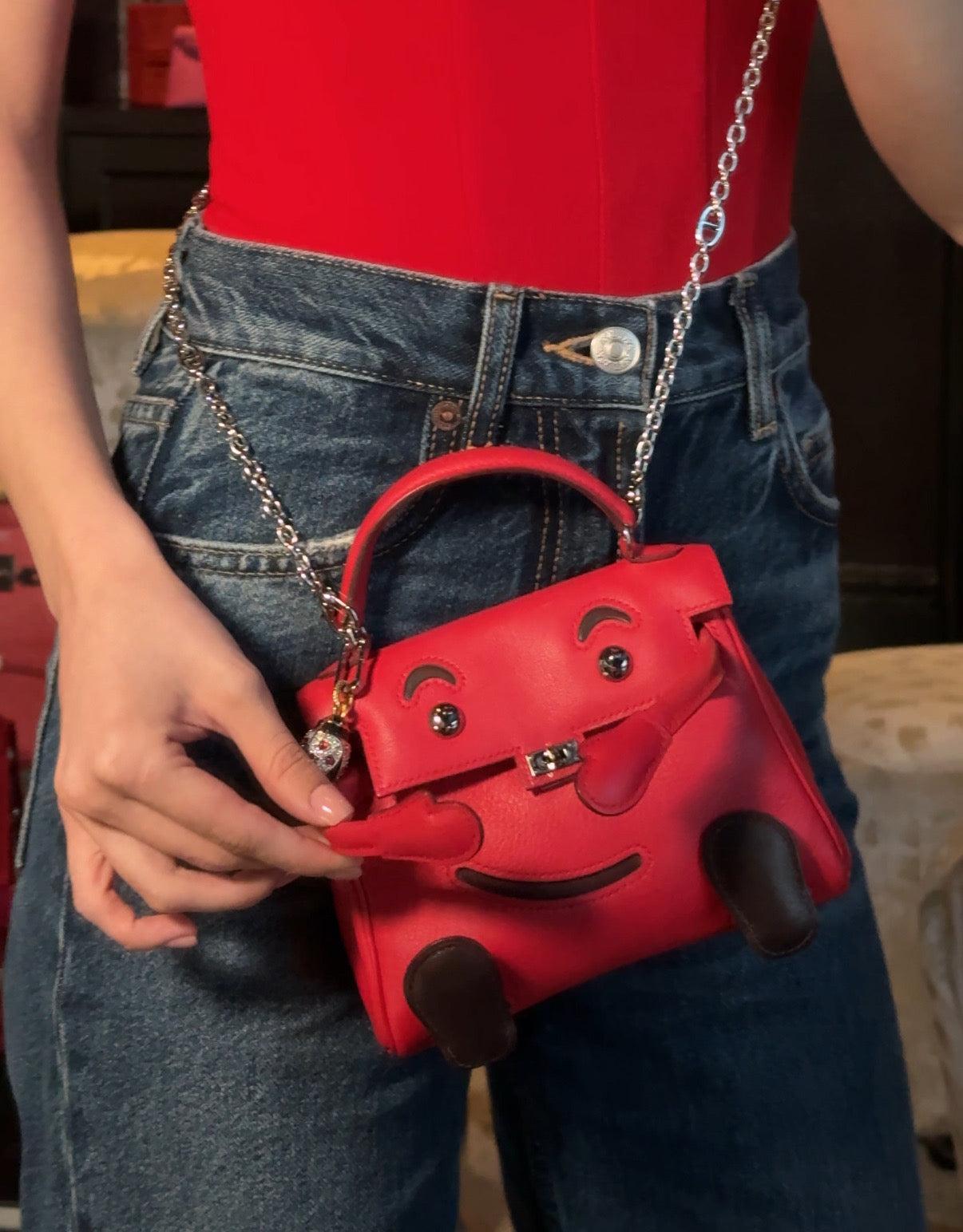 Hermès Kelly Doll Quelle Idole Rouge Vif Gulliver Leather Palladium Hardware