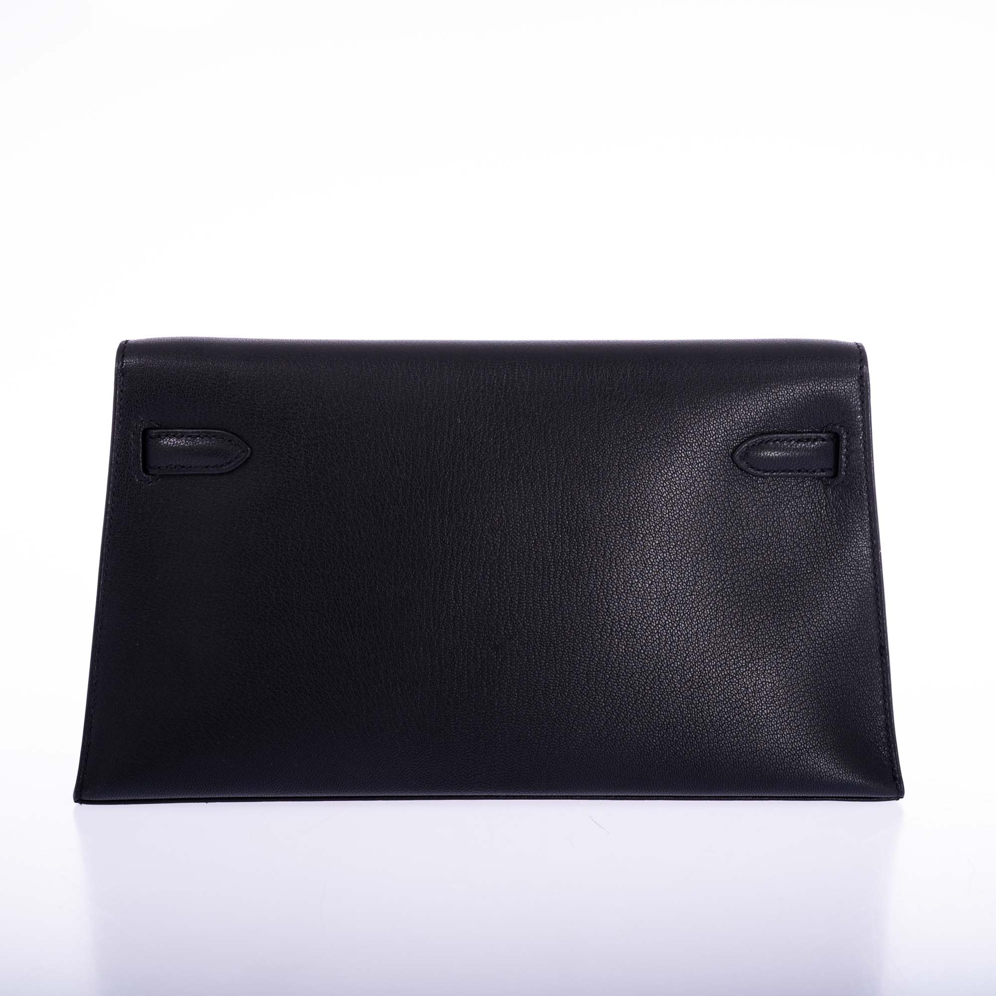 Hermès Kelly Élan Noir Chèvre Mysore Palladium Hardware