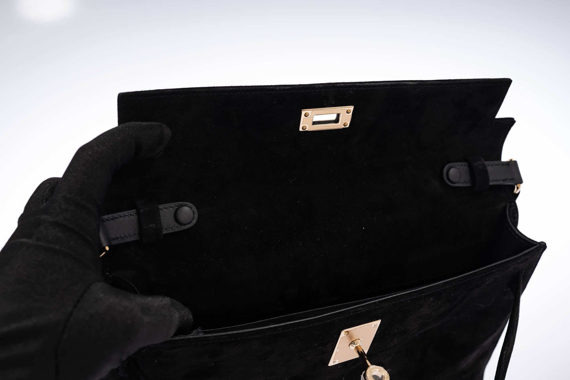 Hermès Kelly Elan Noir Veau Doblis Permabrass Hardware