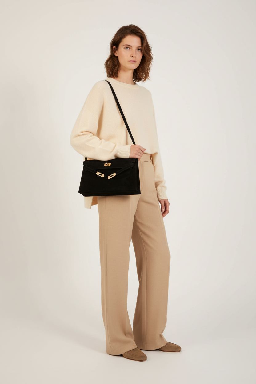 Hermès Kelly Elan Noir Veau Doblis Permabrass Hardware