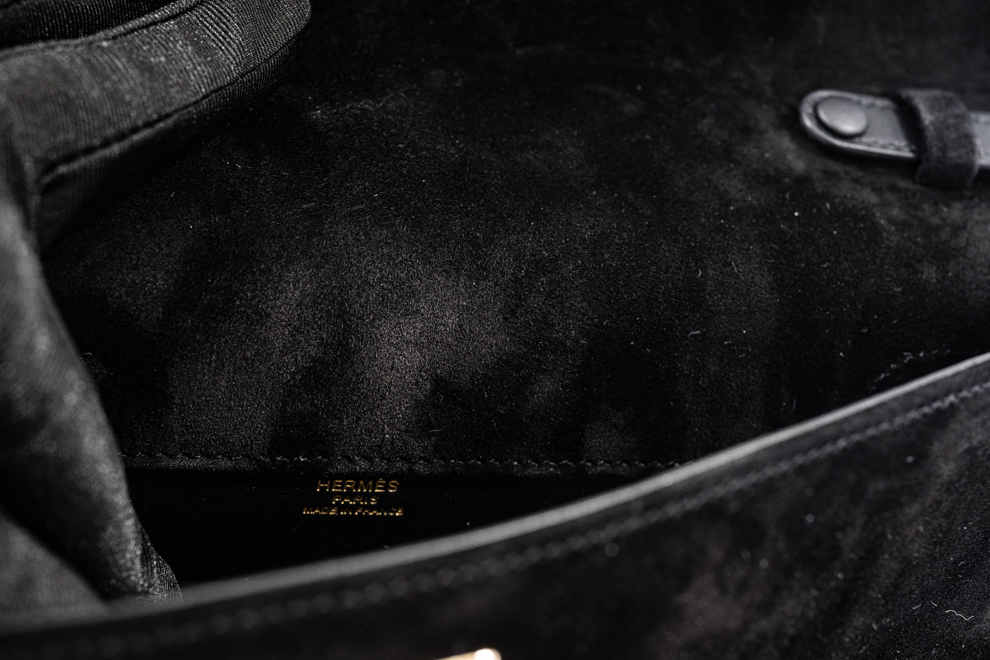 Hermès Kelly Elan Noir Veau Doblis Permabrass Hardware