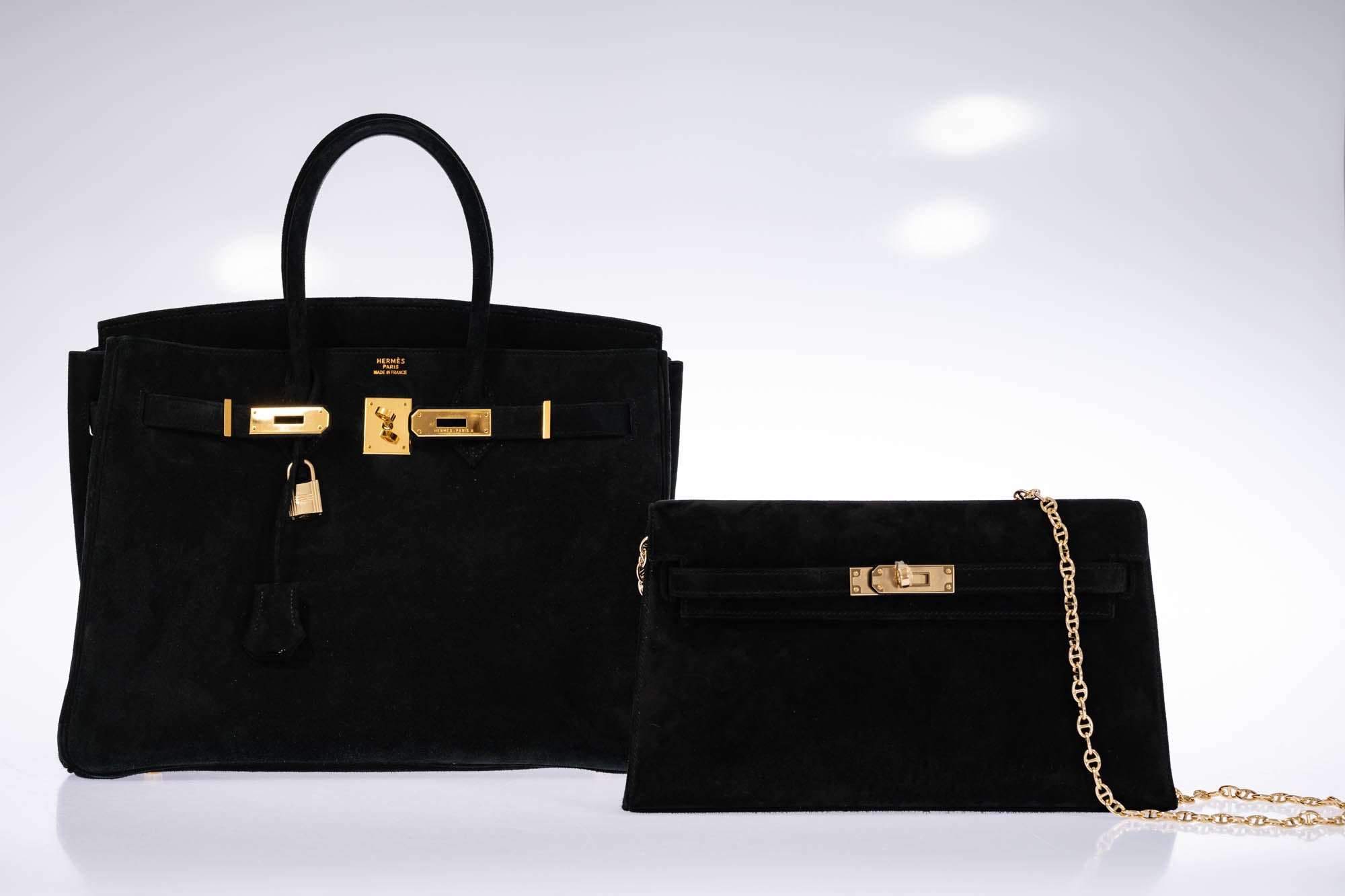 Hermès Kelly Elan Noir Veau Doblis Permabrass Hardware