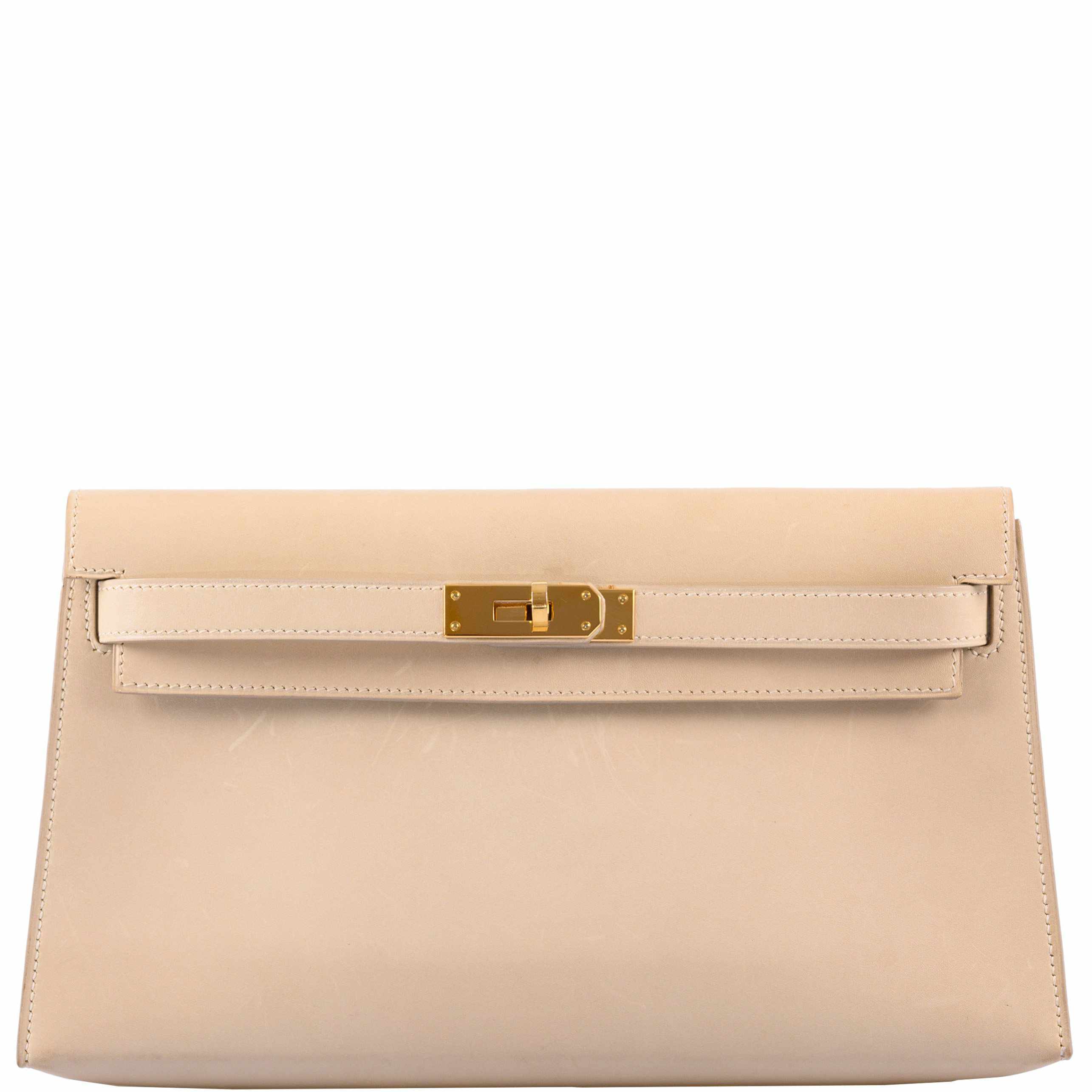 Hermès Kelly Elan Parchemin Calfbox Leather Gold Hardware