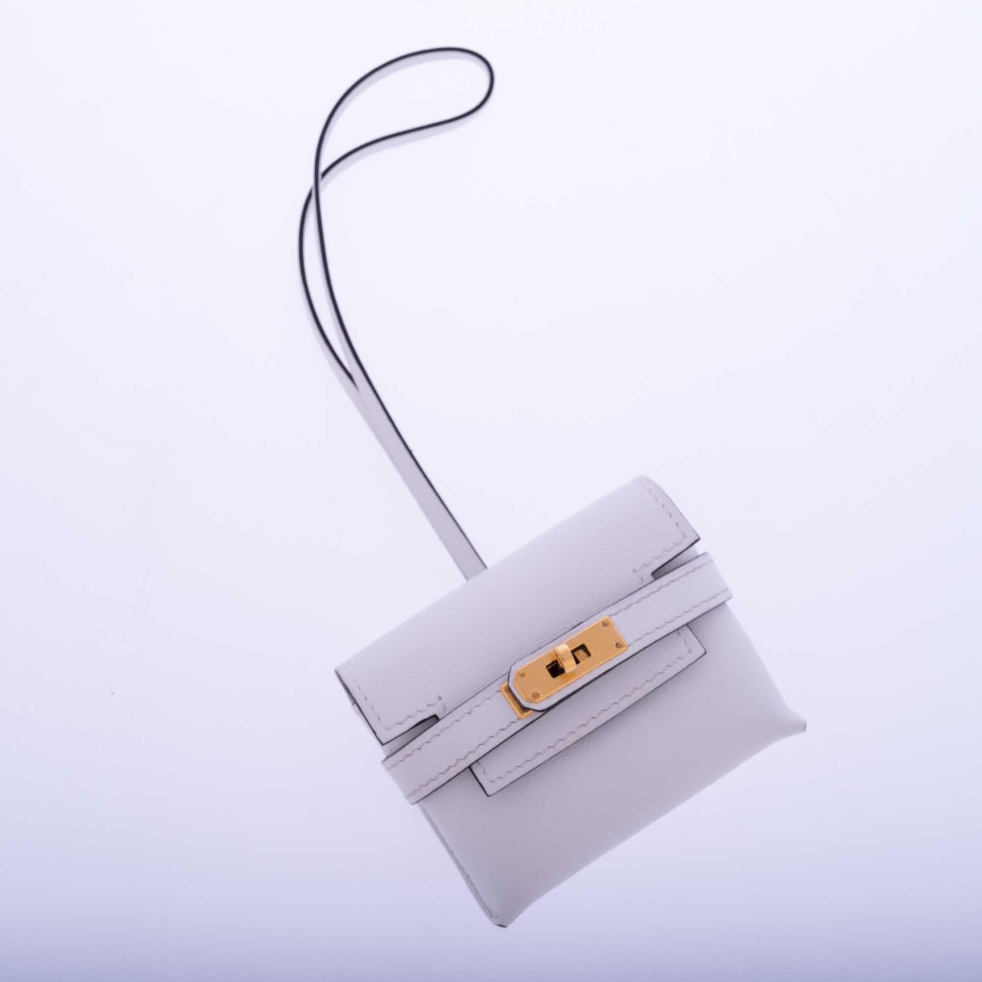 Hermès Kelly Festival Charm White Swift Gold Hardware