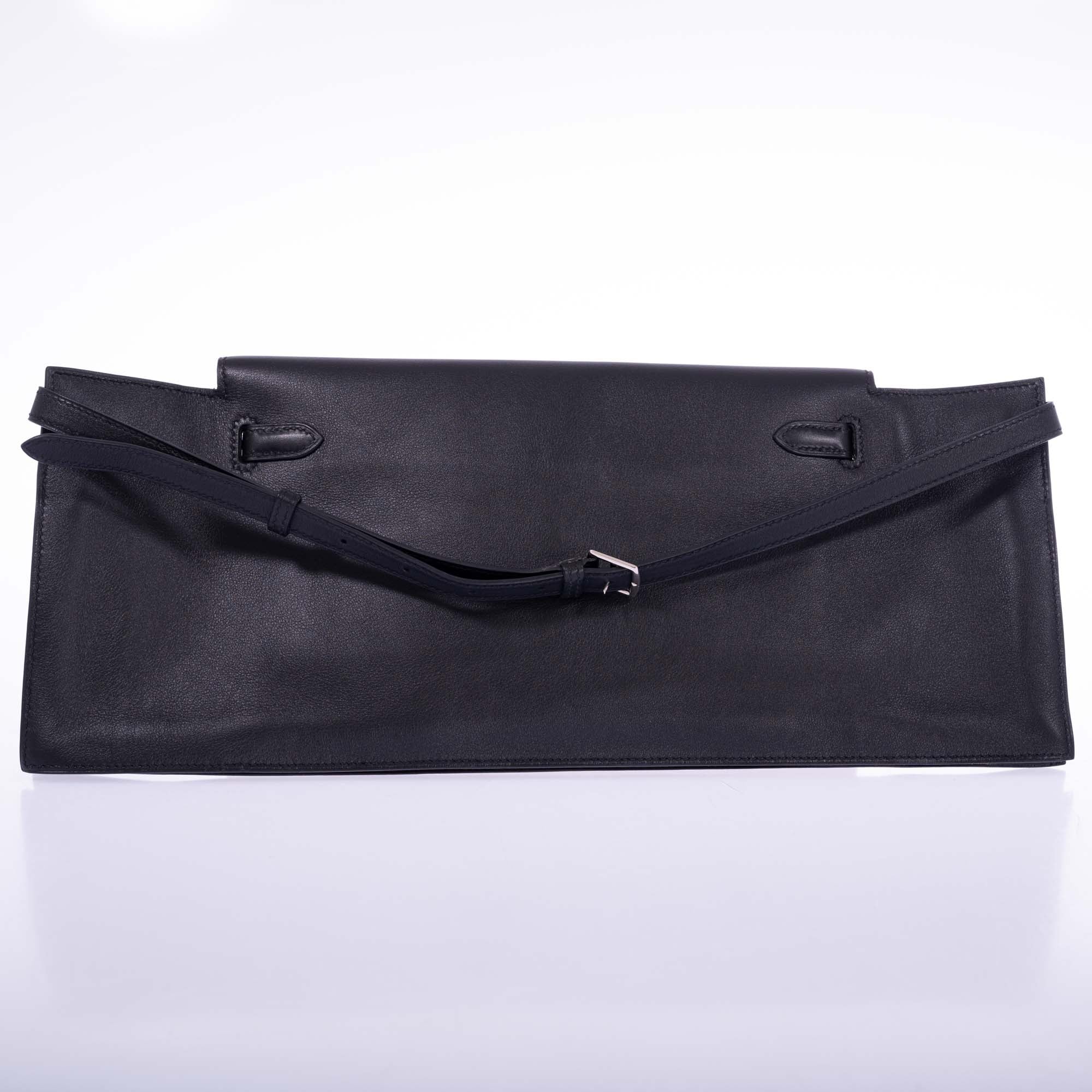 Hermès Kelly JPG Runway Belt Fanny Pack Black Swift Palladium Hardware
