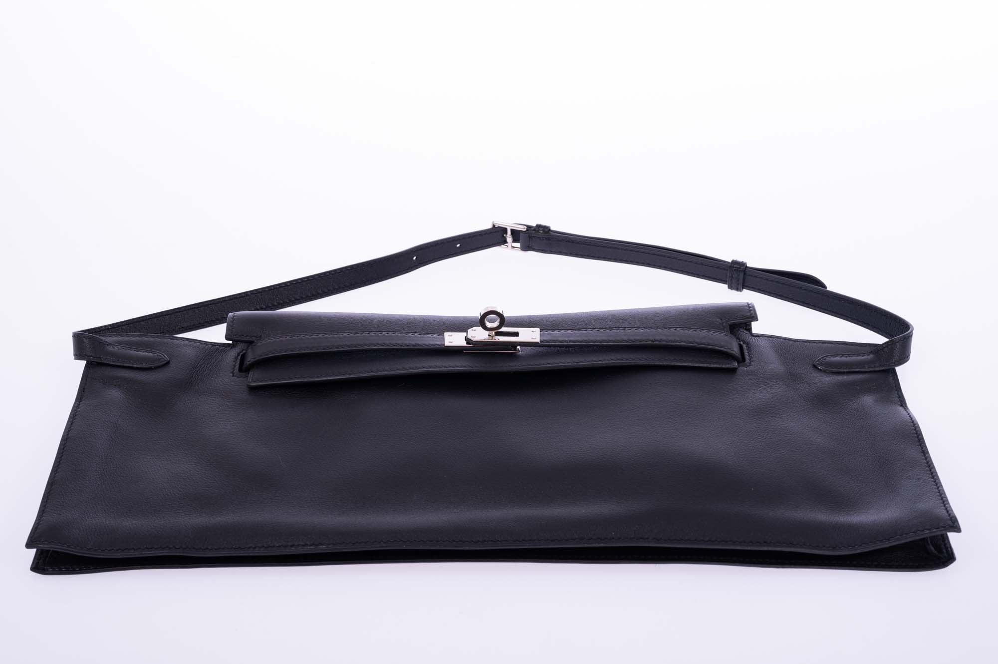 Hermès Kelly JPG Runway Belt Fanny Pack Black Swift Palladium Hardware