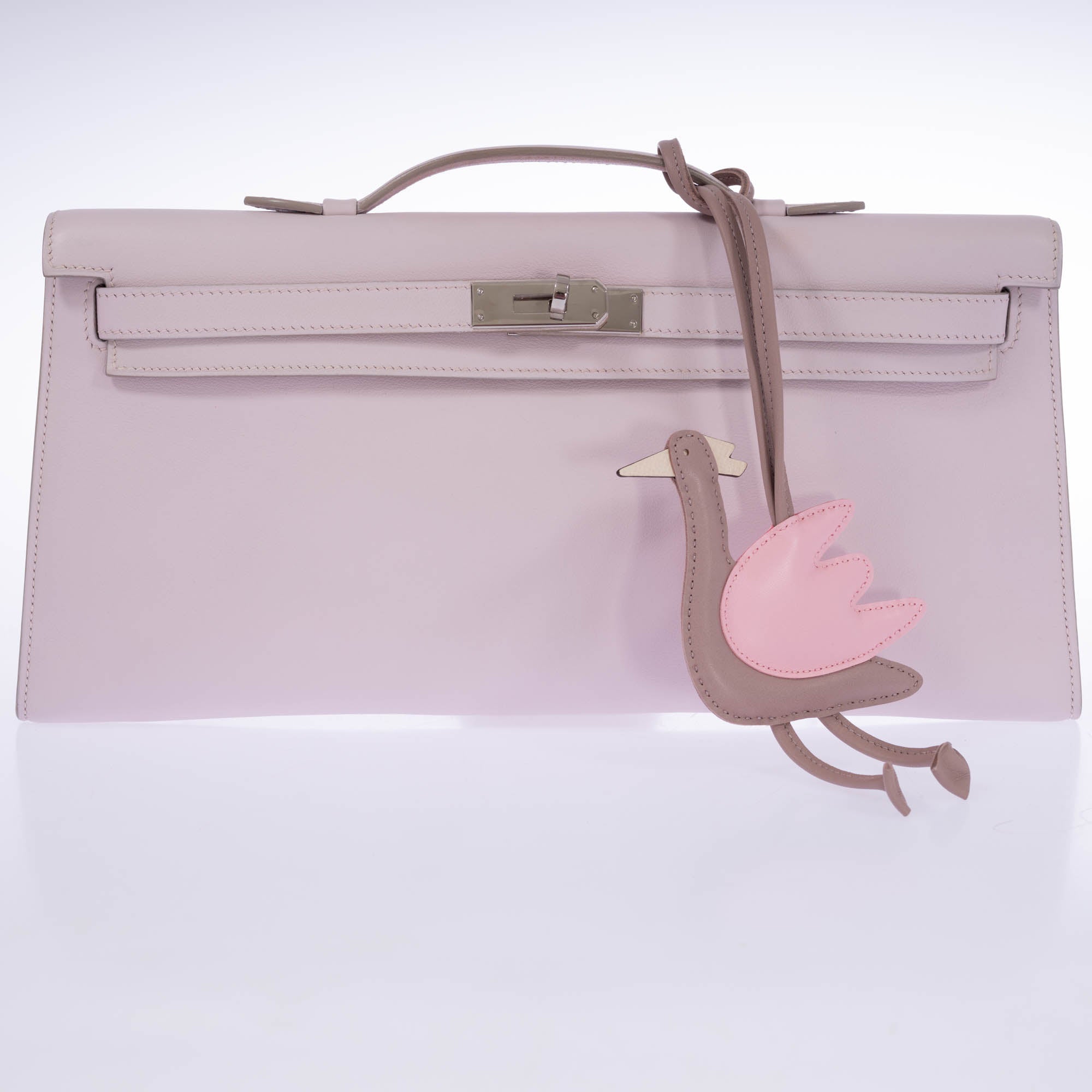 Hermès Kelly Longue Rose Dragee Evergrain with Palladium Hardware