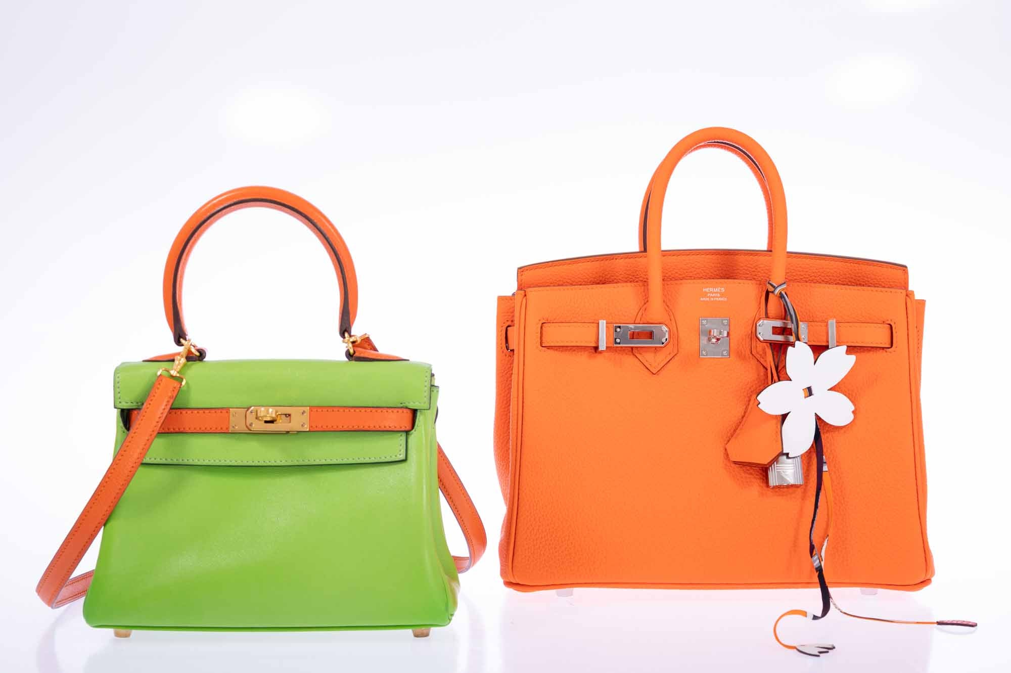 Hermès Kelly Mini 20 Retourne Vert Cru Gulliver Leather Gold Hardware