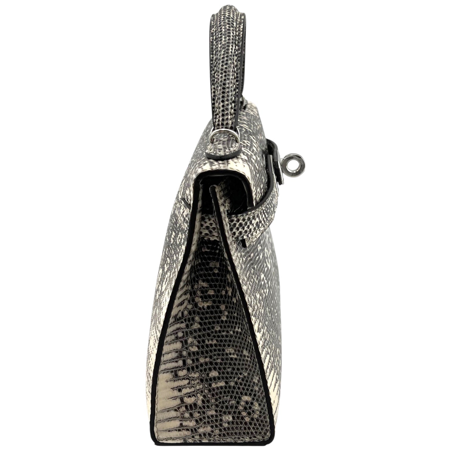 Hermès Kelly Mini 20 Sellier Ombre Lizard Palladium Hardware