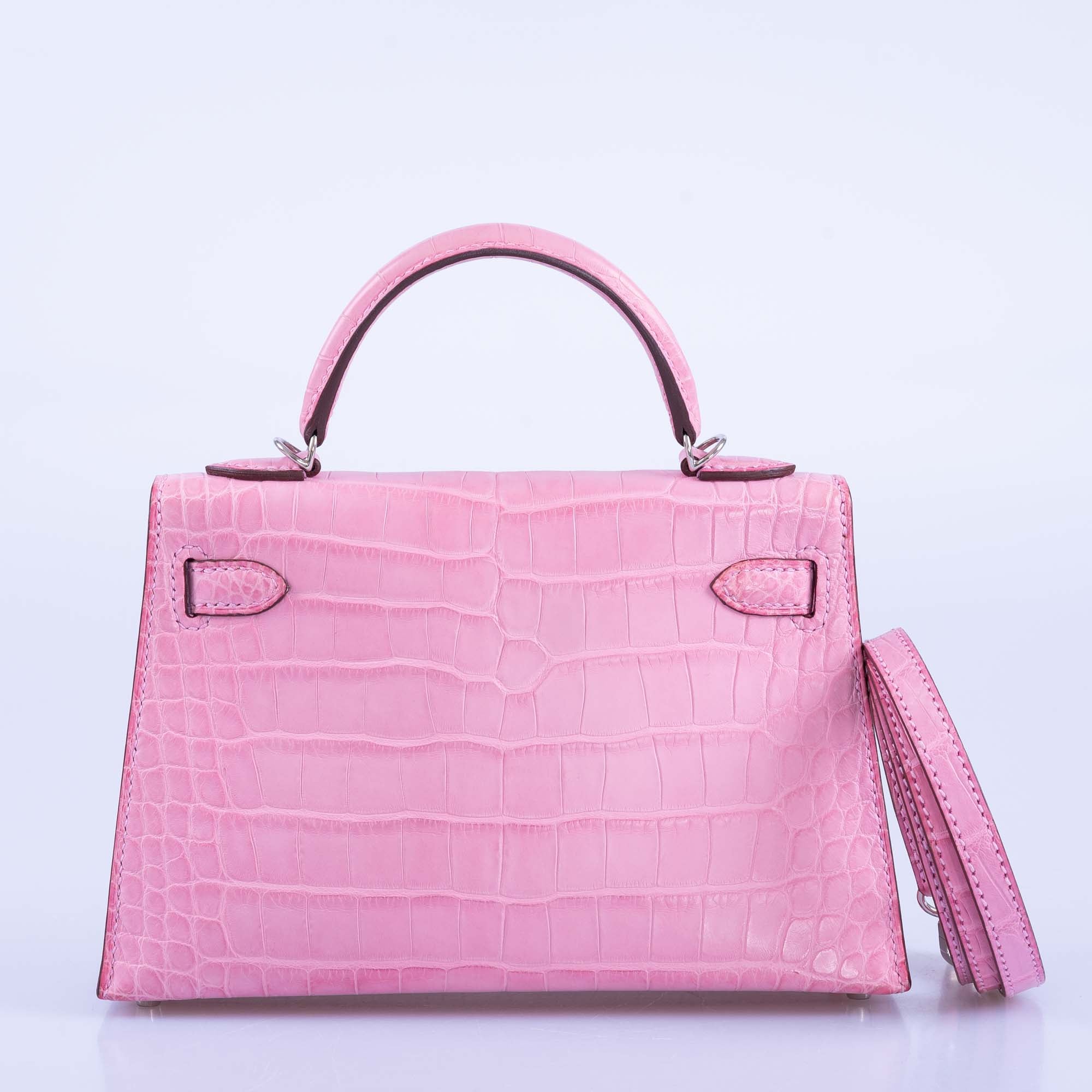Hermès Kelly Mini II (20) Sellier 5P Bubblegum Pink Matte Alligator Palladium Hardware