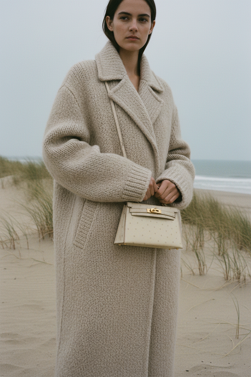 Hermès Kelly Mini II Sellier Beton Ostrich Gold Hardware