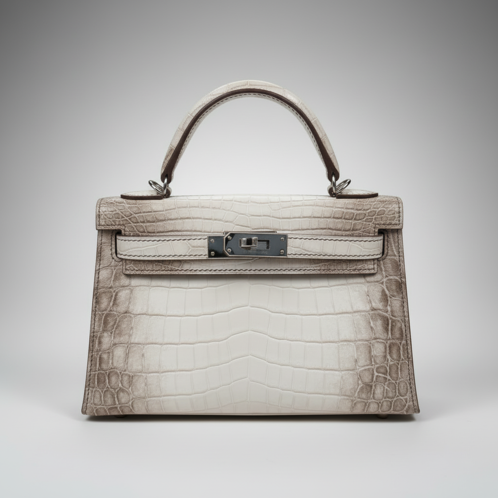 Hermès Kelly Mini II Sellier Himalayan Niloticus Crocodile Palladium Hardware