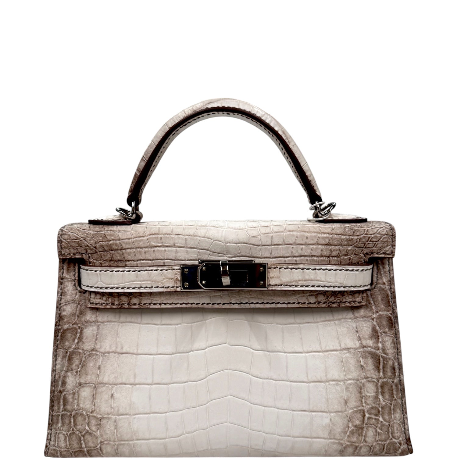 Hermès Kelly Mini II Sellier Himalayan Niloticus Crocodile Palladium Hardware