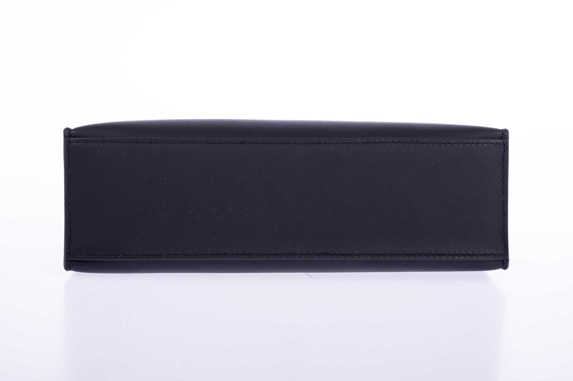 Hermès Kelly Mini Pochette Black Swift Permabrass Hardware