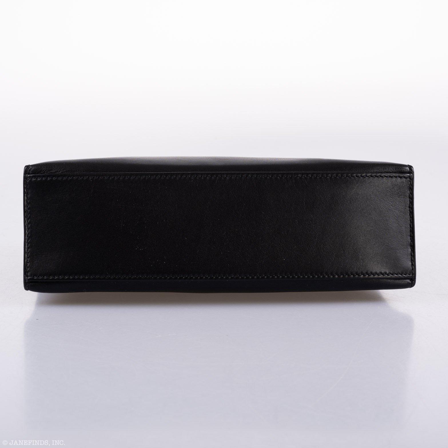 Hermès Kelly Mini Pochette Black Swift with Palladium Hardware