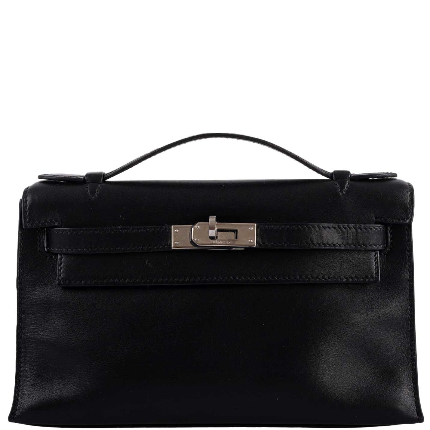 Hermès Kelly Mini Pochette Black Swift with Palladium Hardware