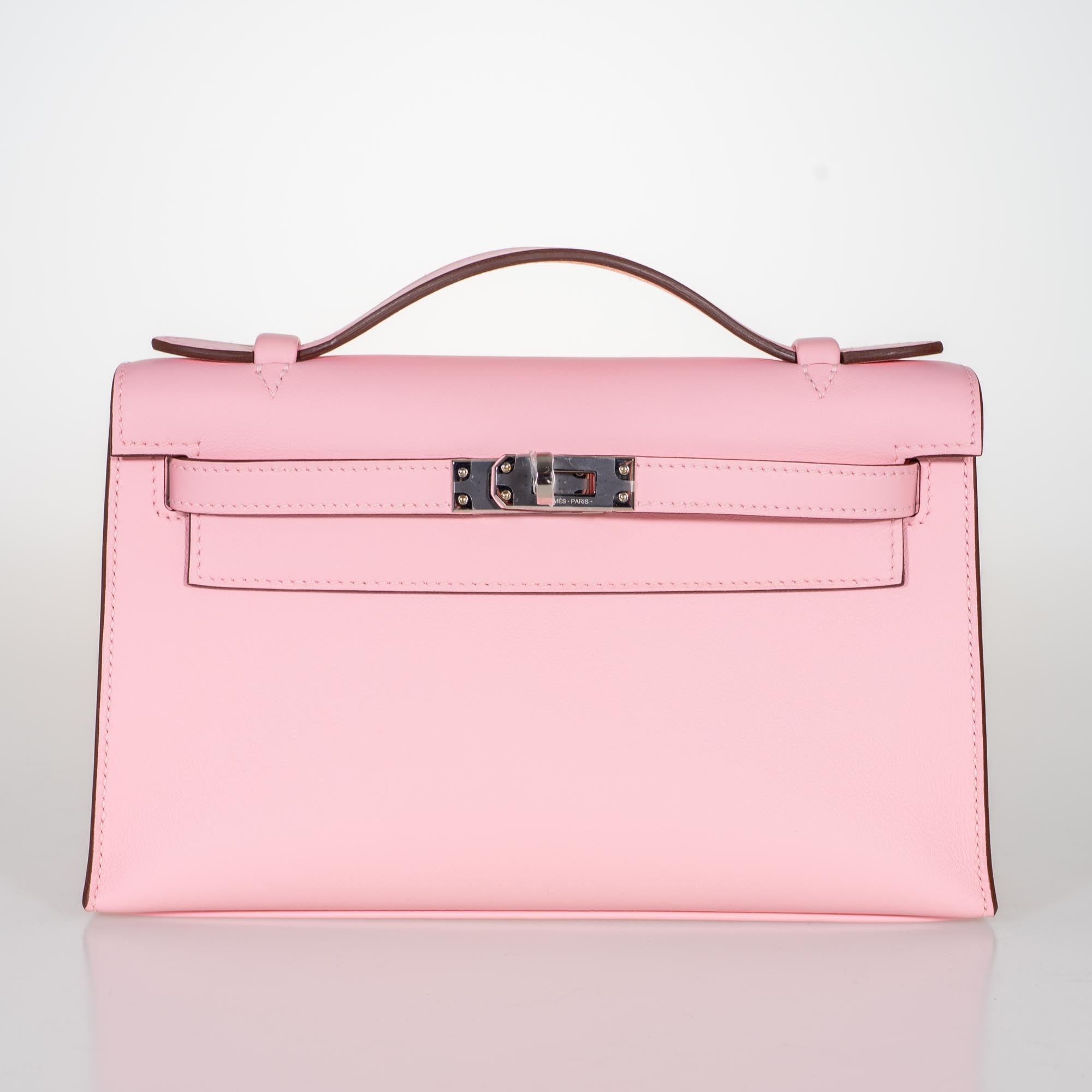 Hermès Kelly Mini Pochette Rose Sakura Swift Palladium Hardware