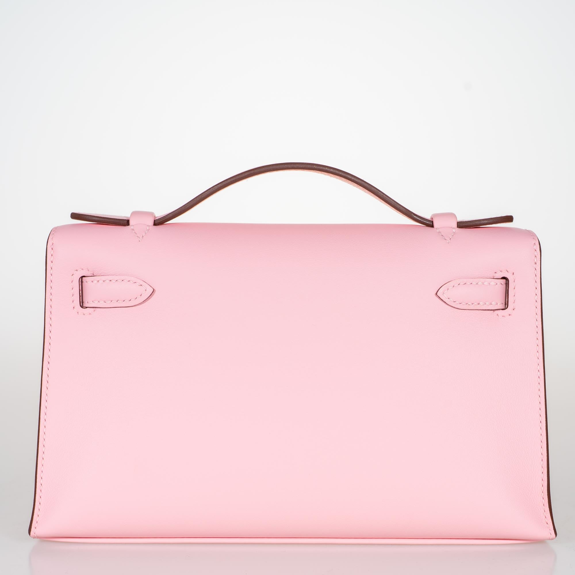 Hermès Kelly Mini Pochette Rose Sakura Swift Palladium Hardware