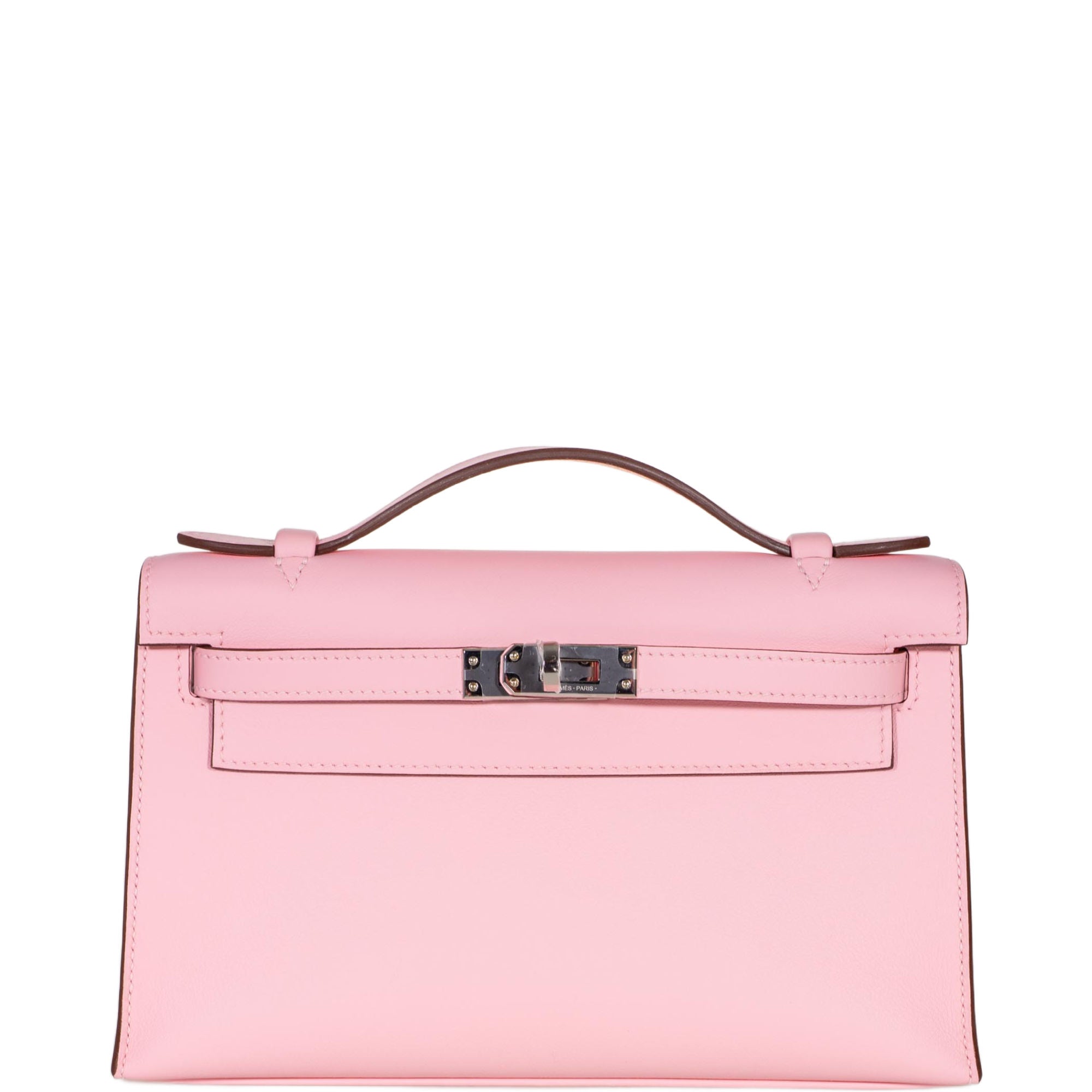 Hermès Kelly Mini Pochette Rose Sakura Swift Palladium Hardware