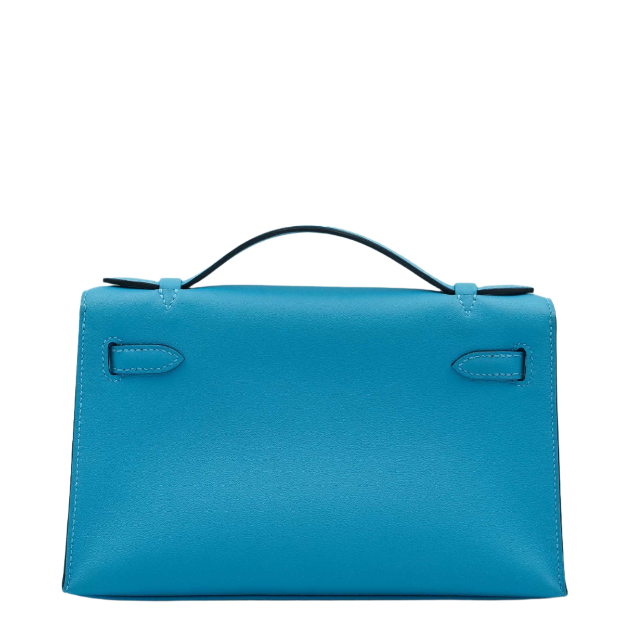 Hermès Kelly Pochette Celeste Swift with Gold Hardware