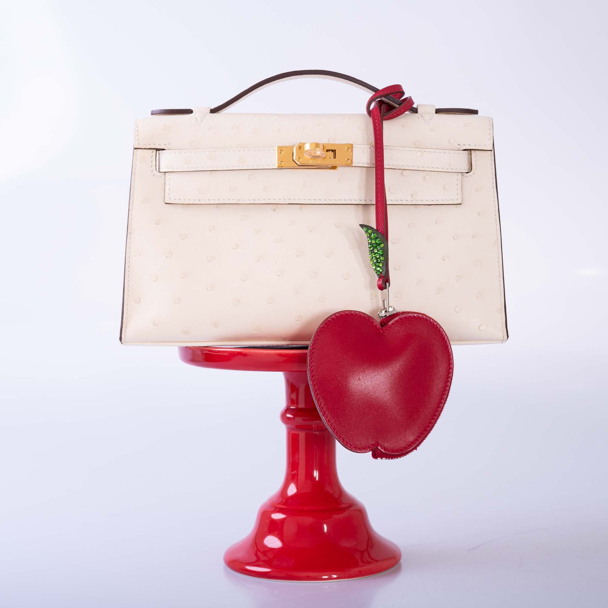 Hermès Kelly Pochette Sellier Nata Ostrich Boreal with Gold Hardware