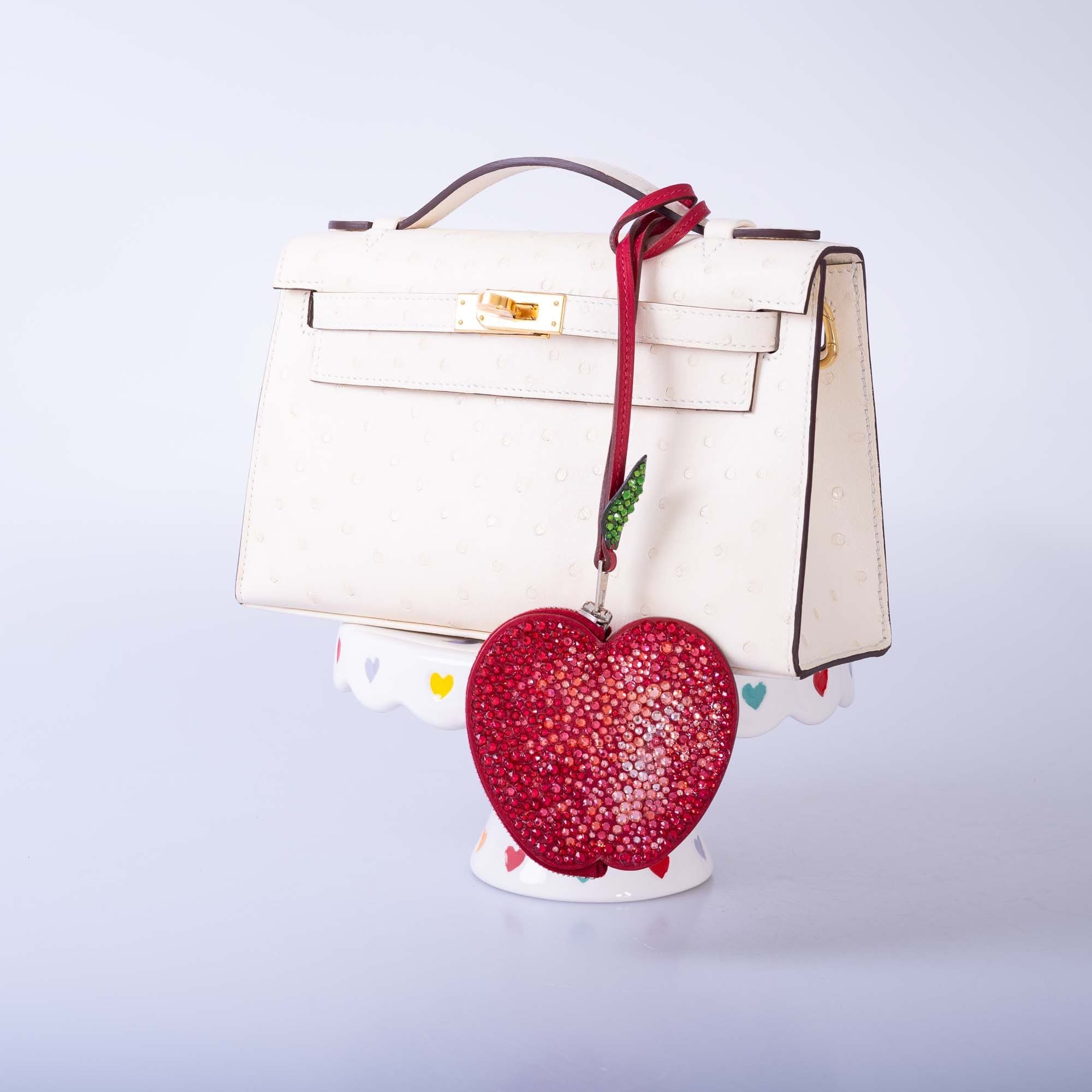 Hermès Kelly Pochette Sellier Nata Ostrich Boreal with Gold Hardware