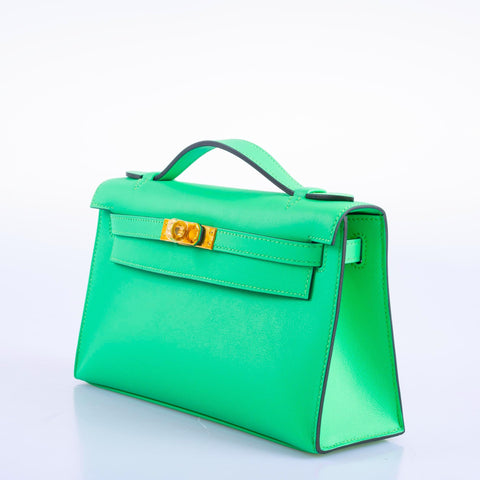 Hermès Kelly Pochette Vert Comics Swift Gold Hardware