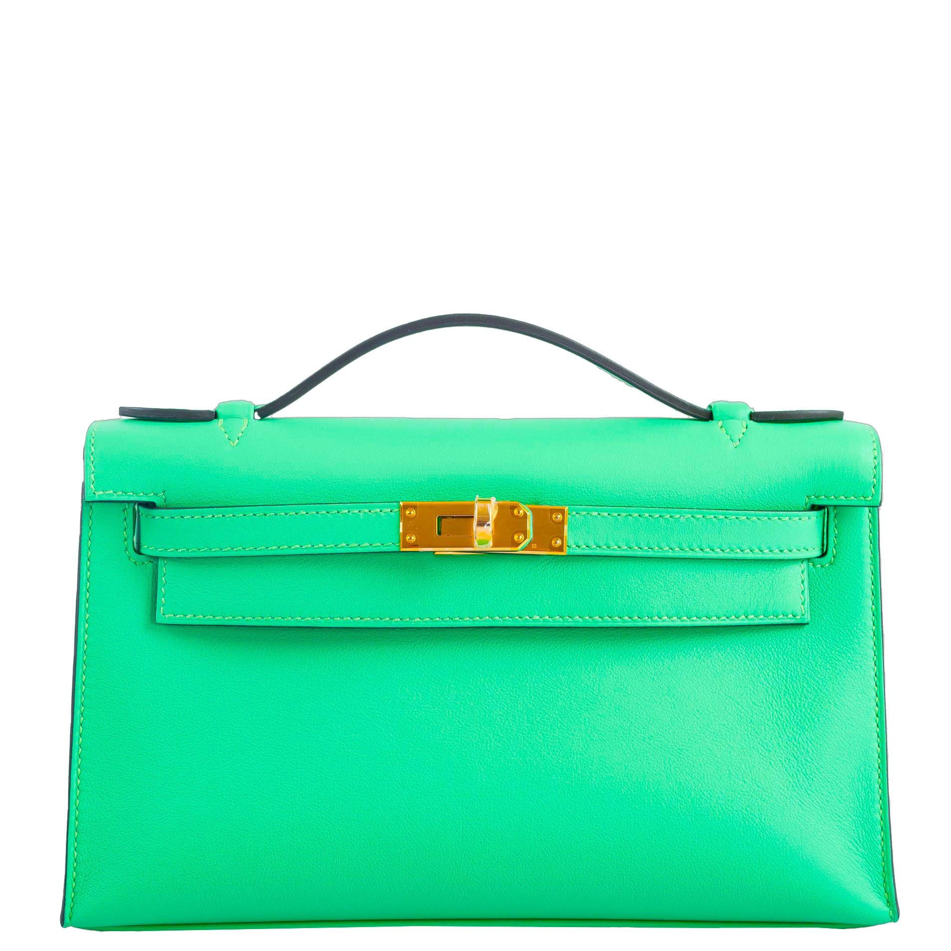 Hermès Kelly Pochette Vert Comics Swift Gold Hardware