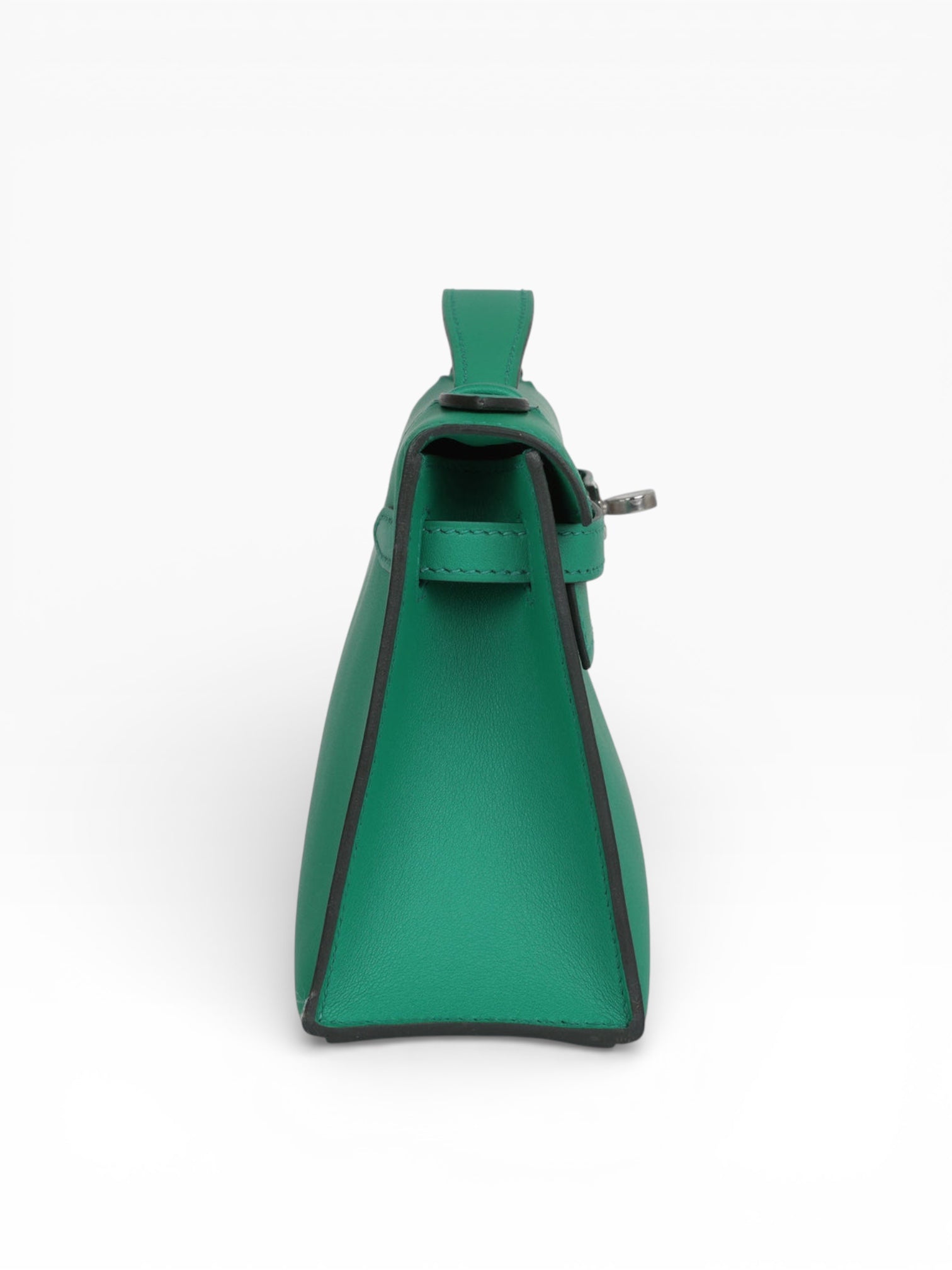 Hermès Kelly Pochette Vert Vertigo Swift Palladium Hardware