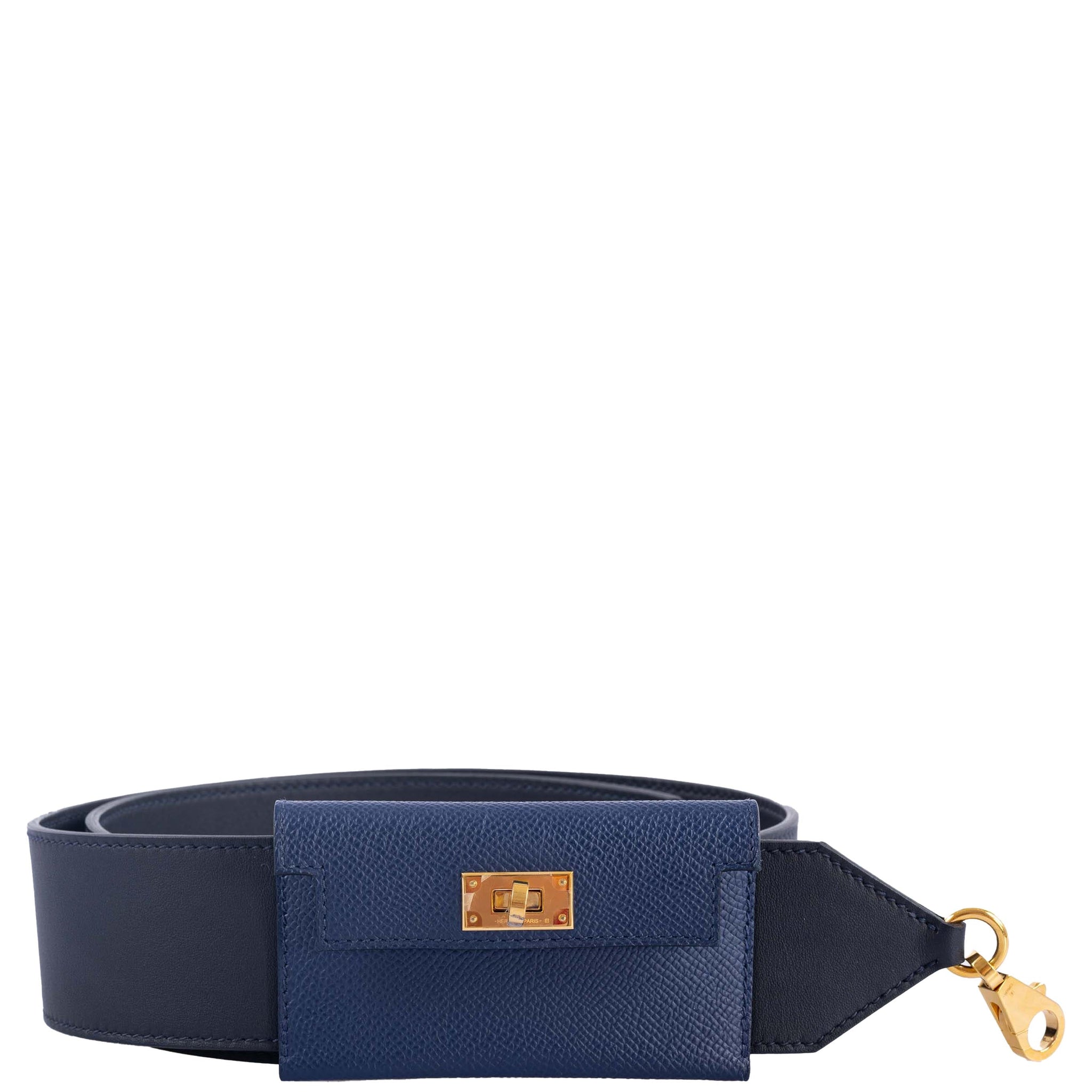 Hermès Kelly Pocket Strap Epsom / Swift Caban / Blue Saphir
