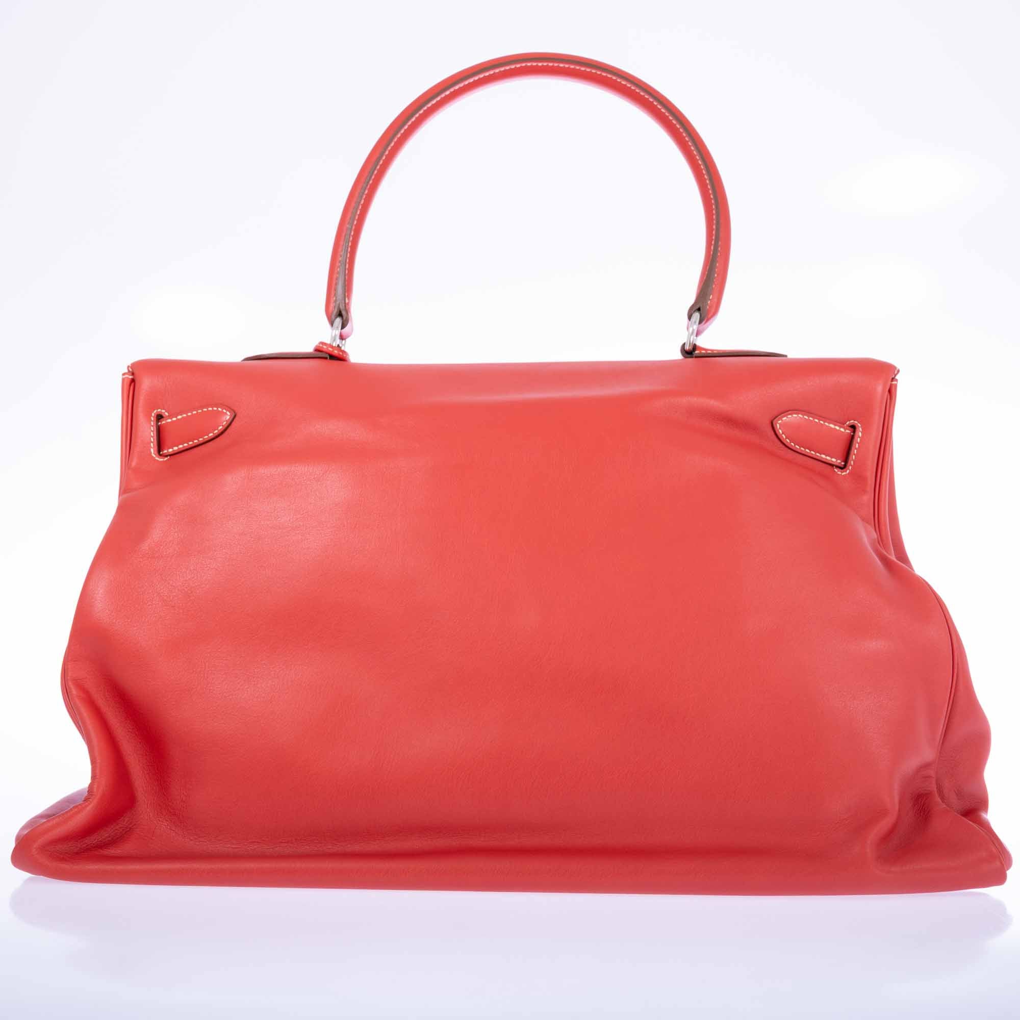 Hermès Kelly Relax 50 Sanguine Swift Palladium Hardware