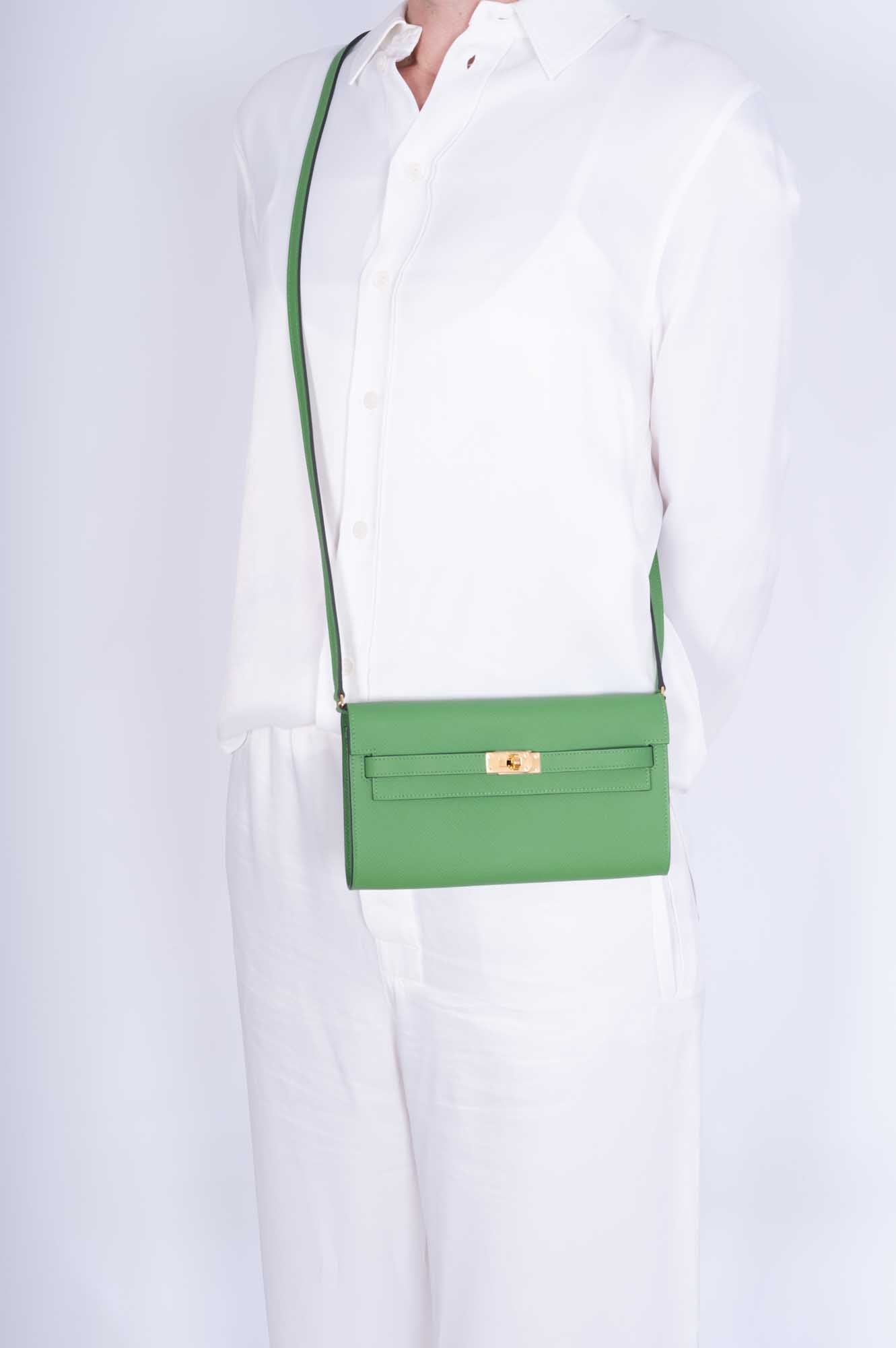 Hermès Kelly To Go Wallet Vert Yucca Epsom Palladium Hardware