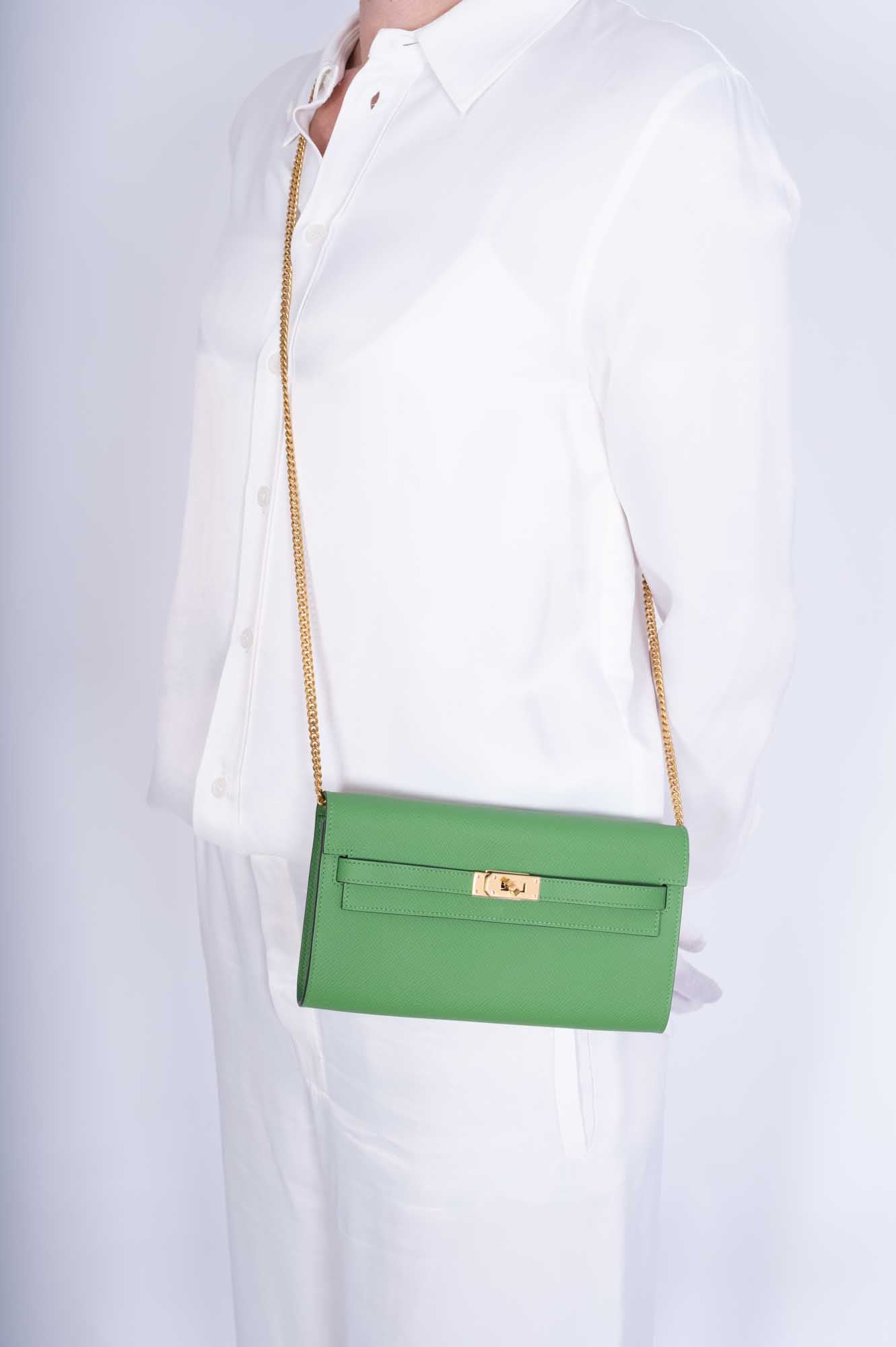 Hermès Kelly To Go Wallet Vert Yucca Epsom Palladium Hardware