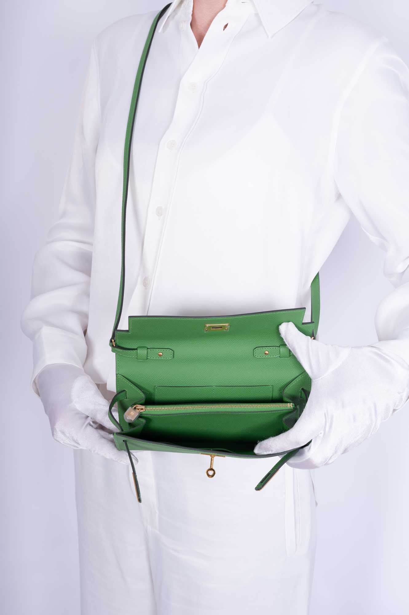 Hermès Kelly To Go Wallet Vert Yucca Epsom Palladium Hardware