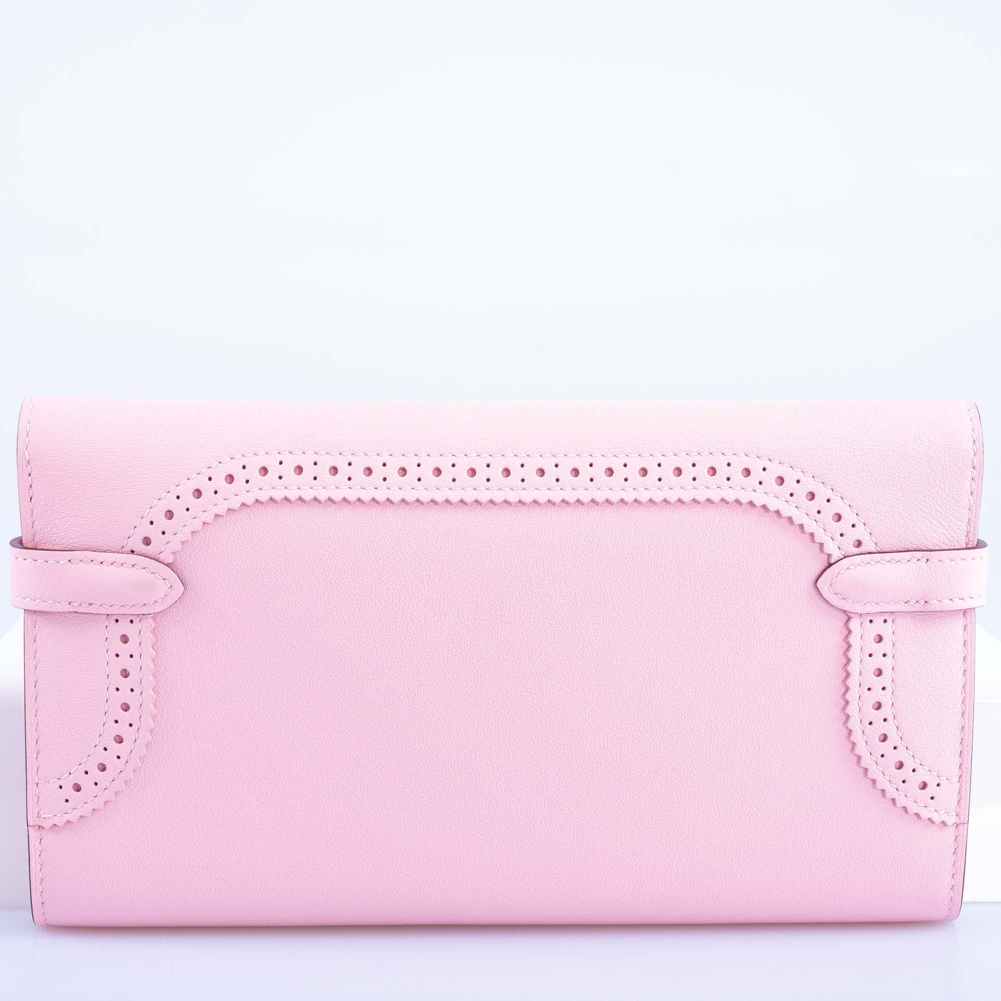 Hermès Kelly Wallet "Ghillies" Limited Edition Rose Sakura Swift Palladium Hardware