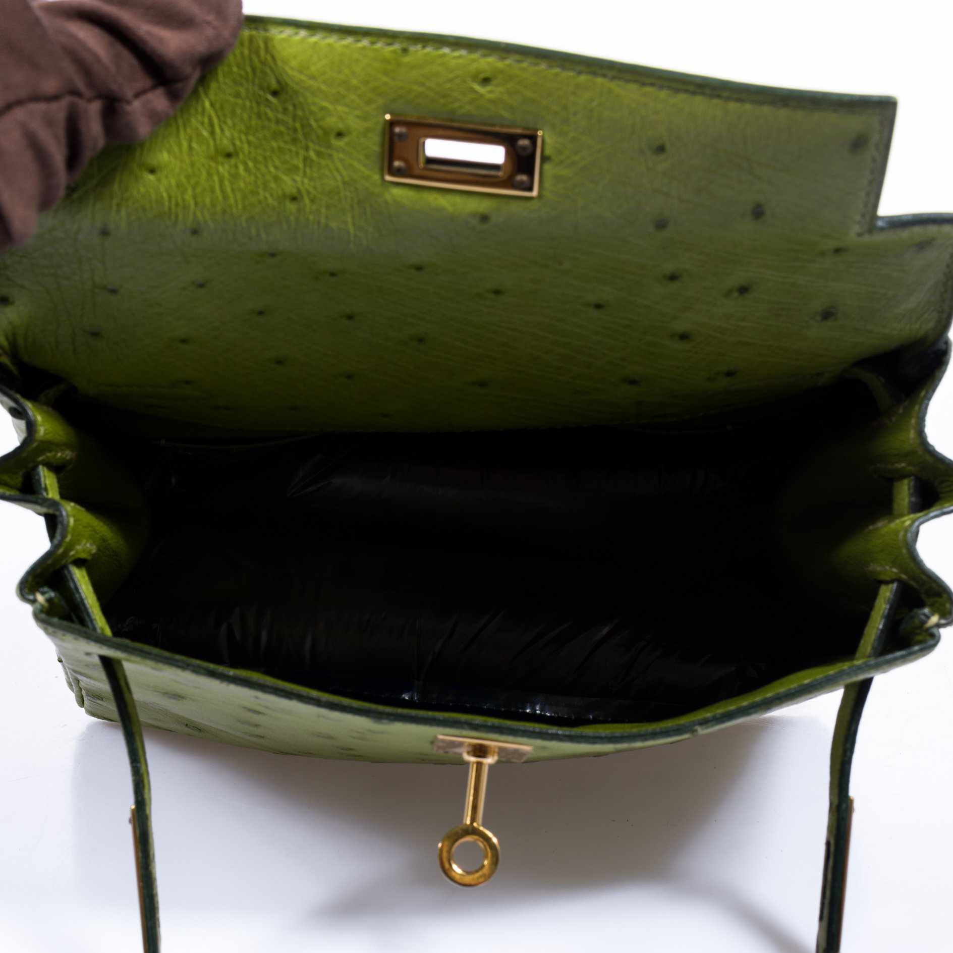 Hermès Kelly a Dos Backpack Vert Anis Ostrich Gold Hardware