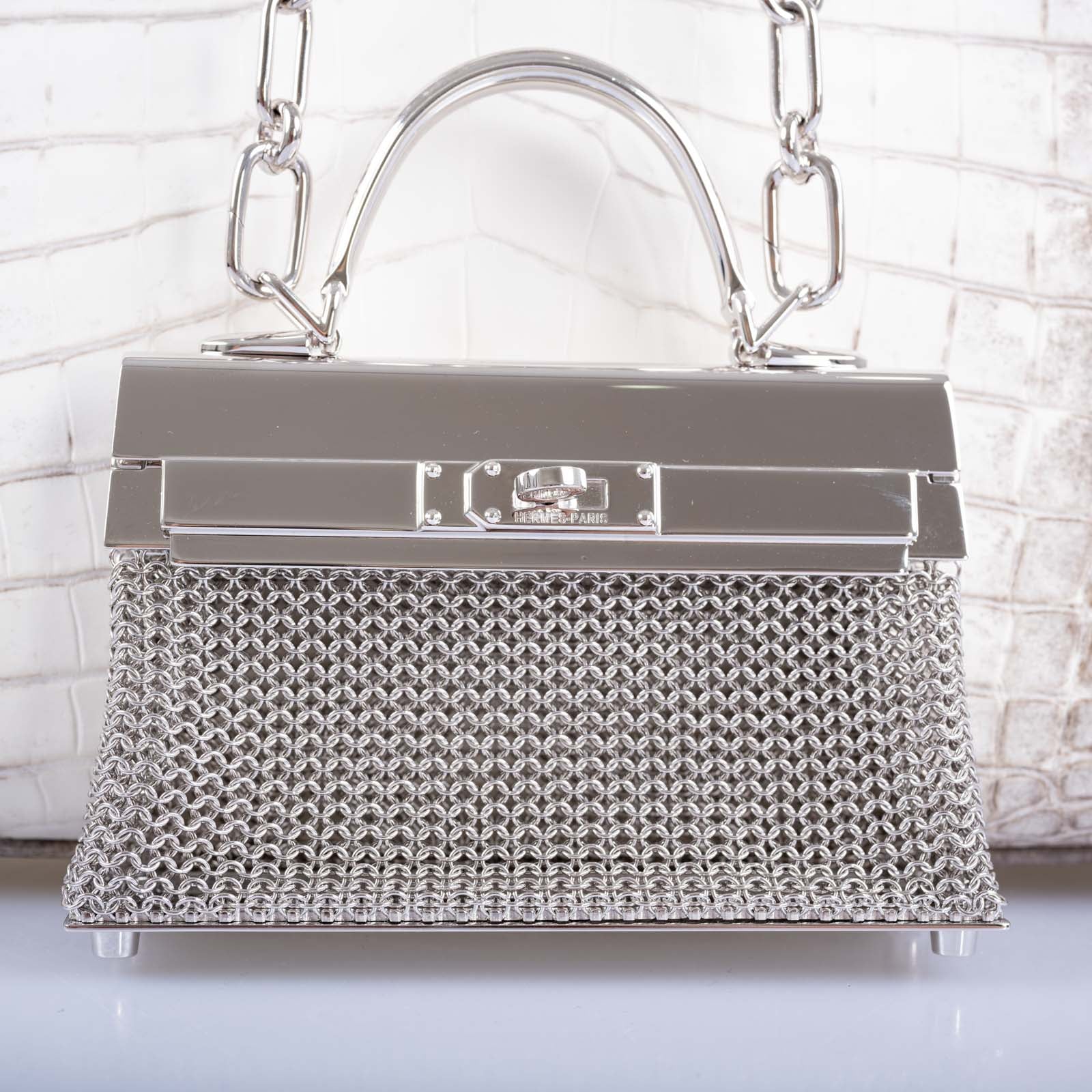 Hermès Kellymorphose Kelly Sterling Silver Sac Bijou Chaine Bag