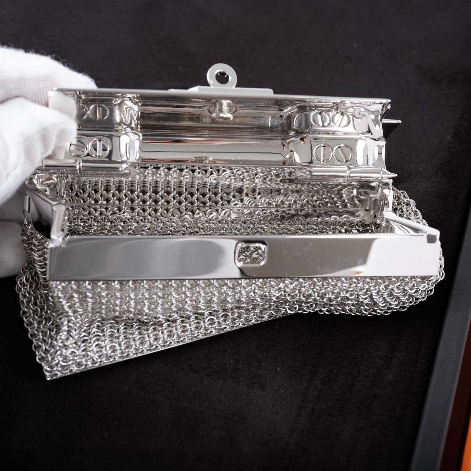 Hermès Kellymorphose Kelly Sterling Silver Sac Bijou Chaine Bag