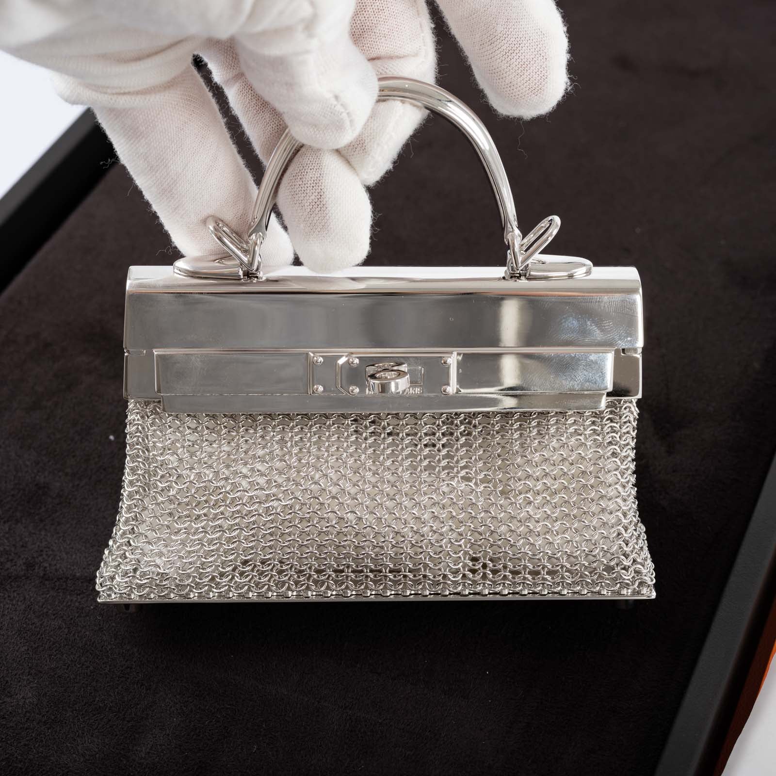 Hermès Kellymorphose Kelly Sterling Silver Sac Bijou Chaine Bag