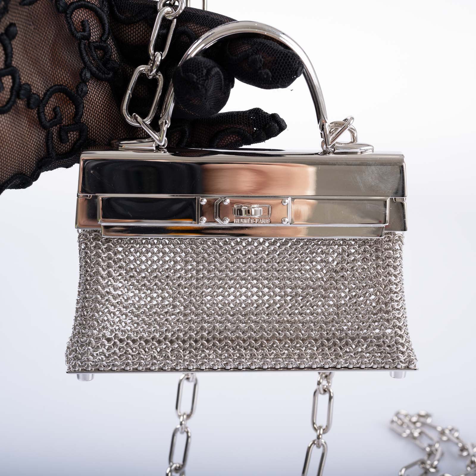 Hermès Kellymorphose Kelly Sterling Silver Sac Bijou Chaine Bag