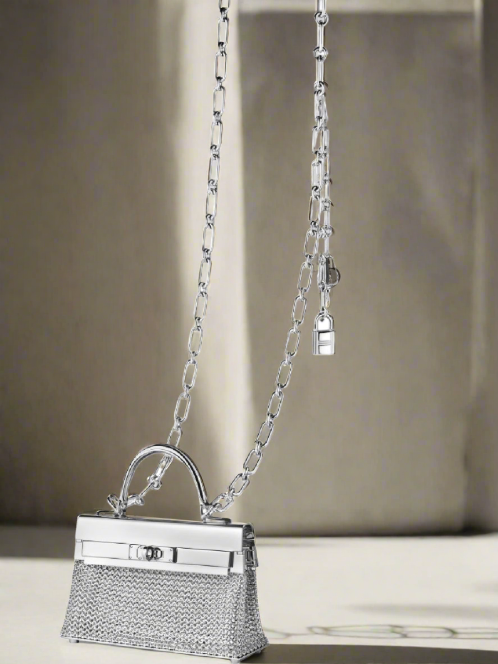 Hermès Kellymorphose Kelly Sterling Silver Sac Bijou Chaine Bag