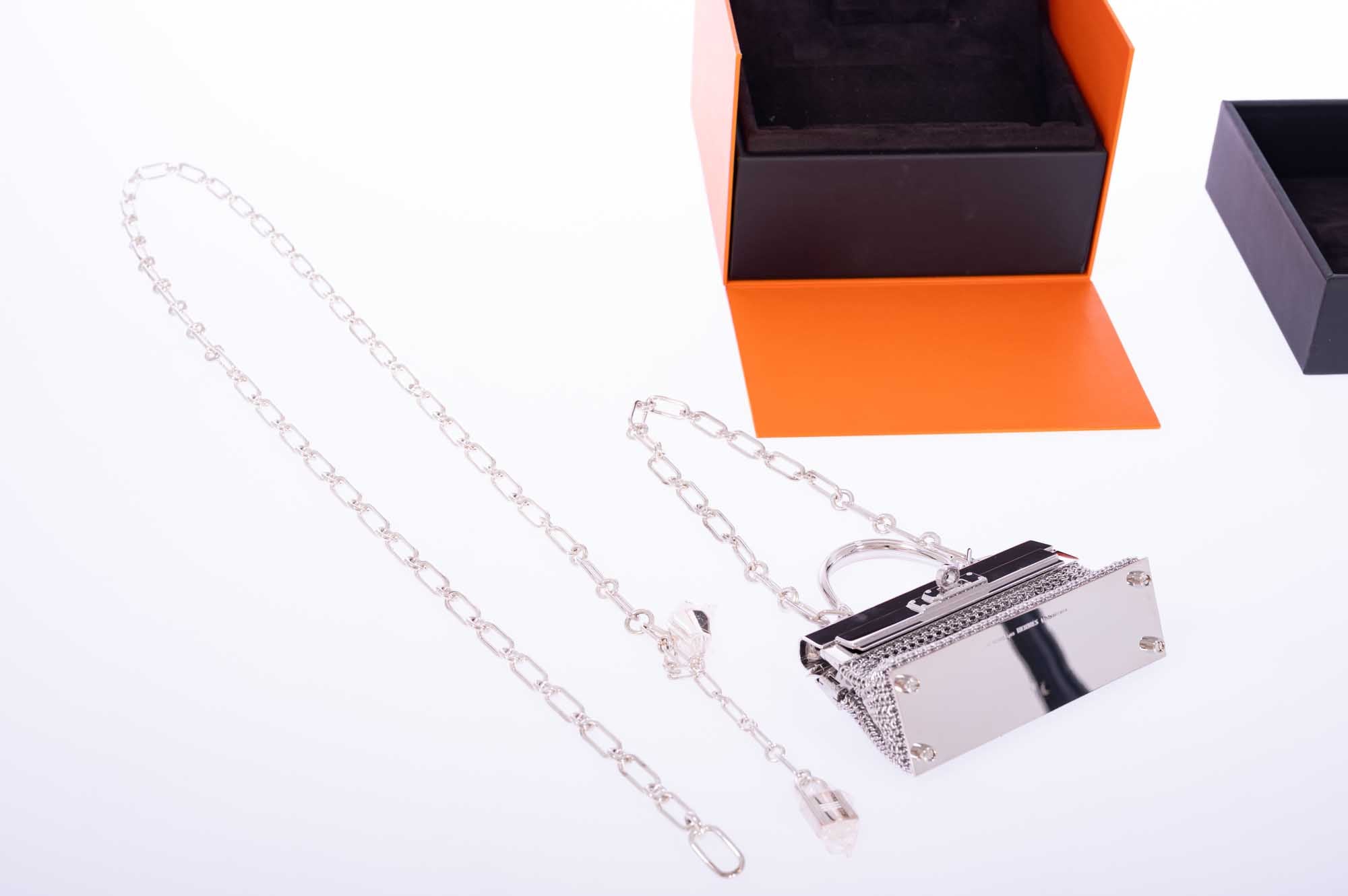 Hermès Kellymorphose Kelly Sterling Silver Sac Bijou Chaine Bag