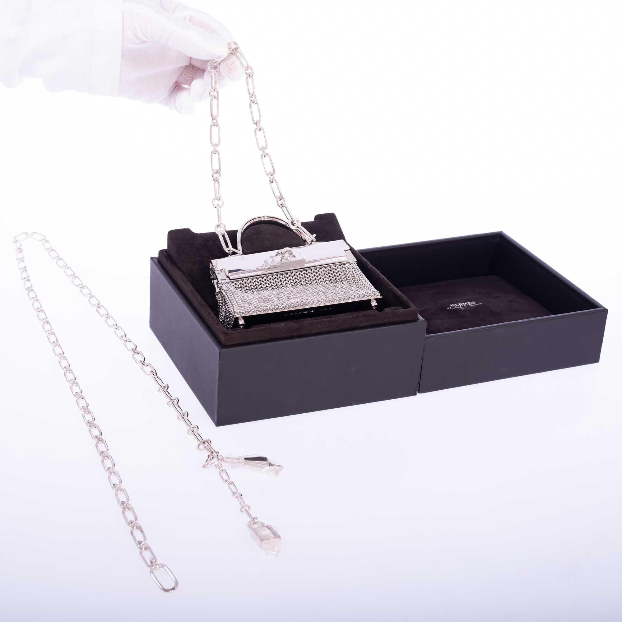 Hermès Kellymorphose Kelly Sterling Silver Sac Bijou Chaine Bag