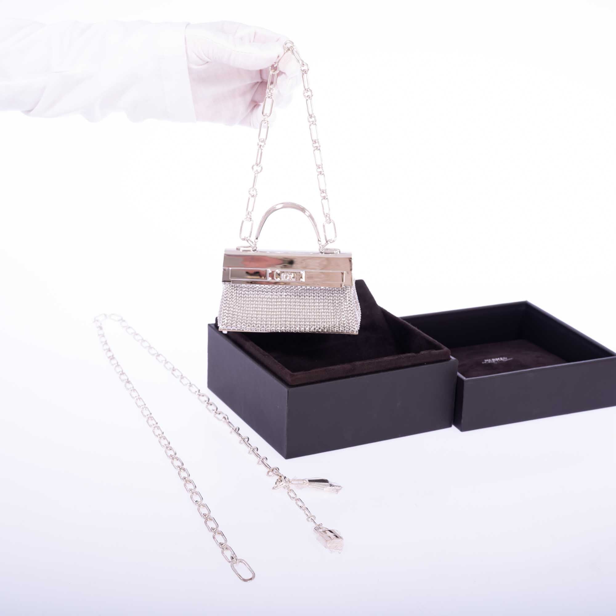 Hermès Kellymorphose Kelly Sterling Silver Sac Bijou Chaine Bag