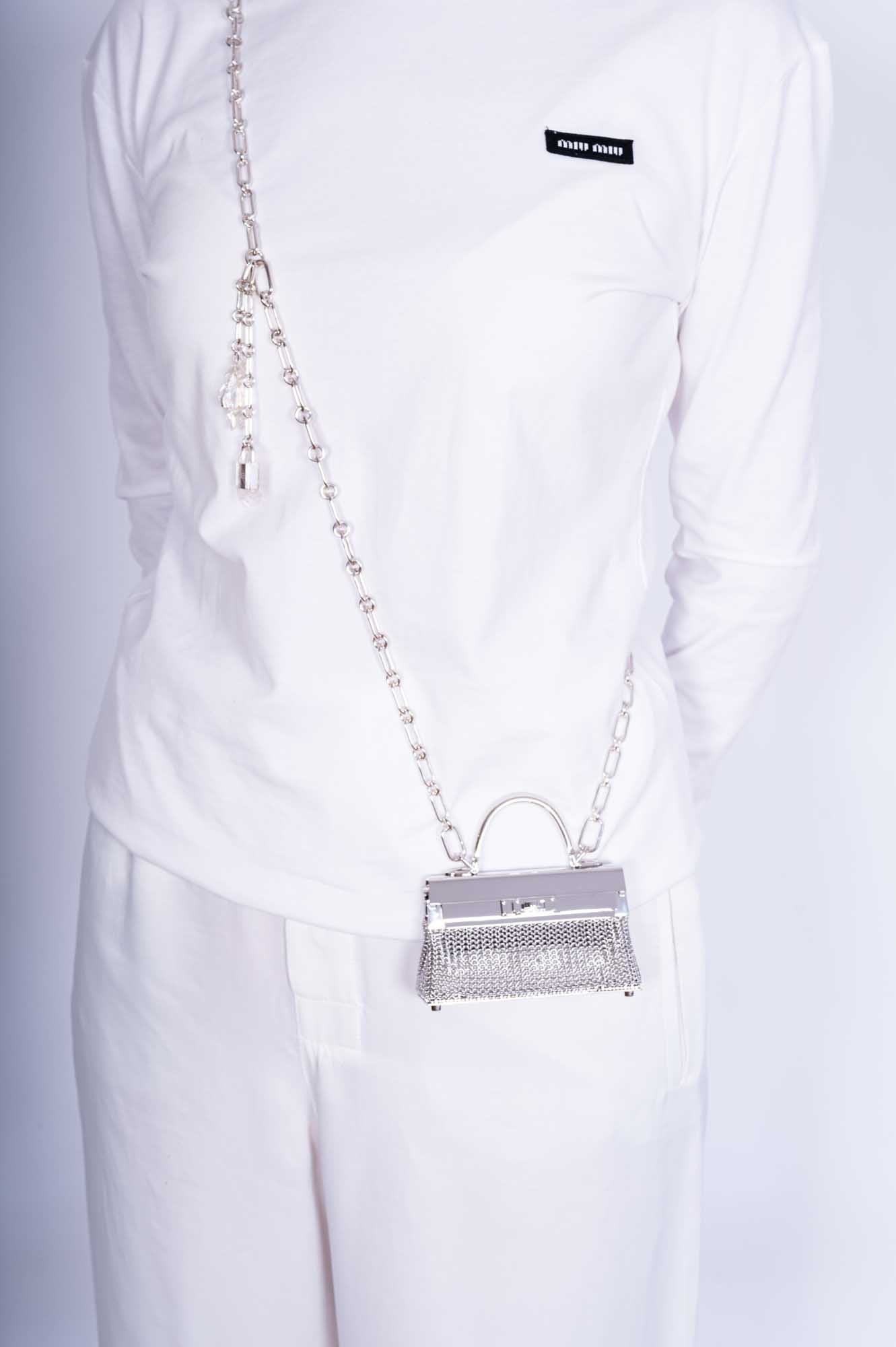 Hermès Kellymorphose Kelly Sterling Silver Sac Bijou Chaine Bag